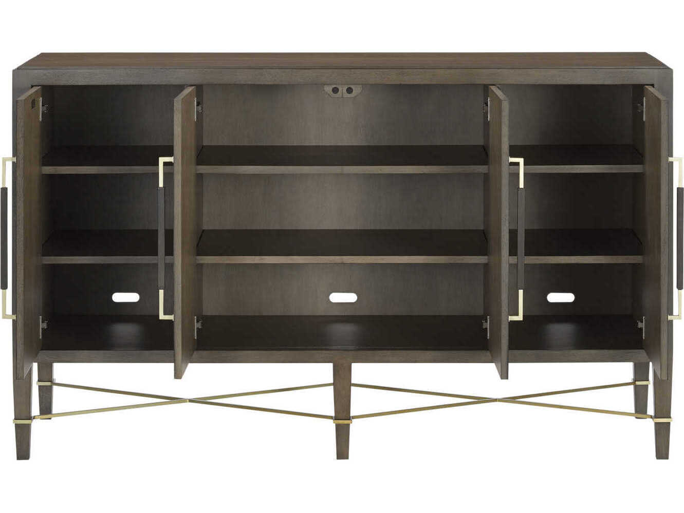 Currey & Company Verona 67" Mahogany Wood Chanterelle Coffee Champagne Sideboard