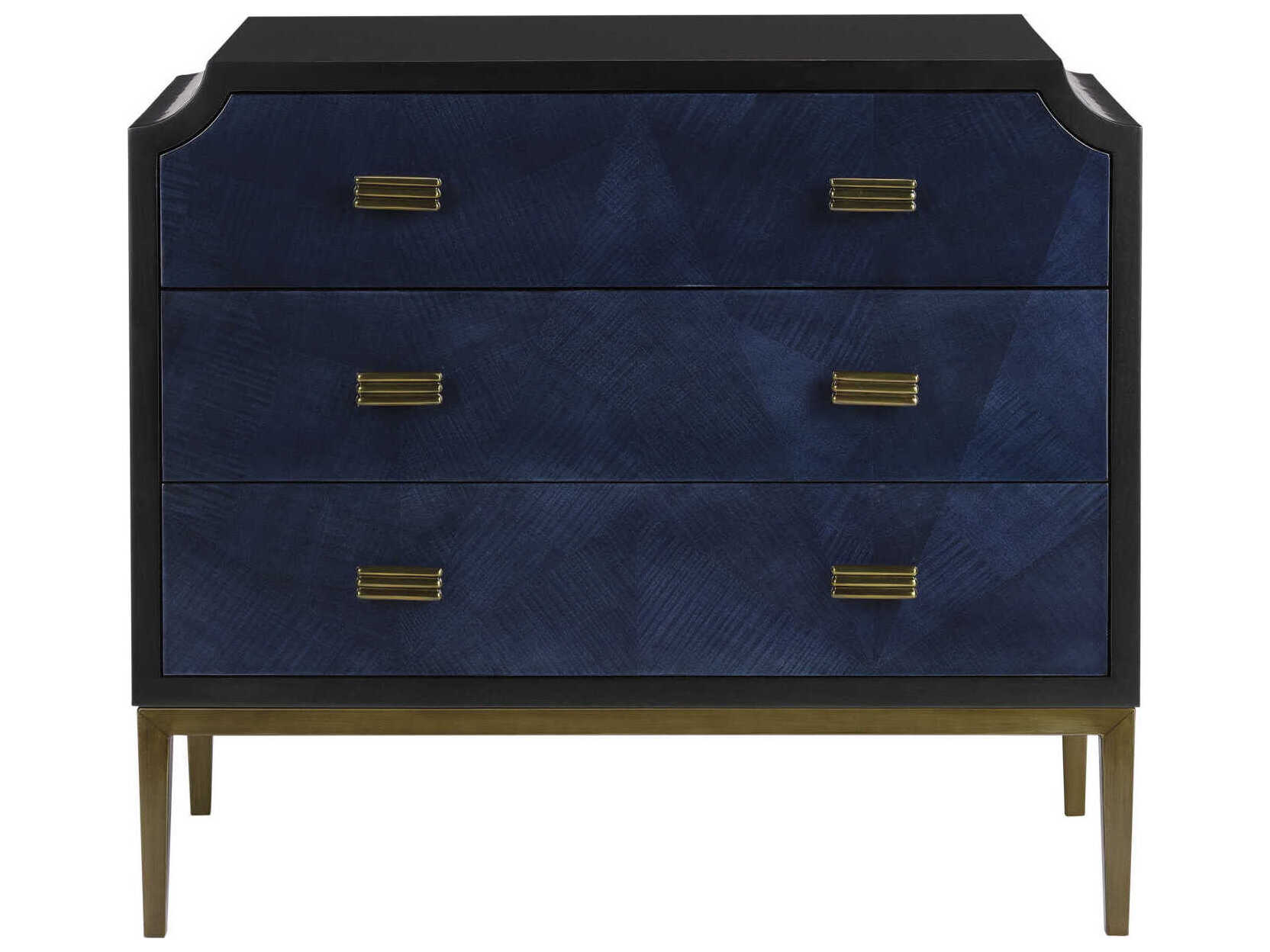Currey & Company Kallista 3-Drawers Black Hardwood Dresser