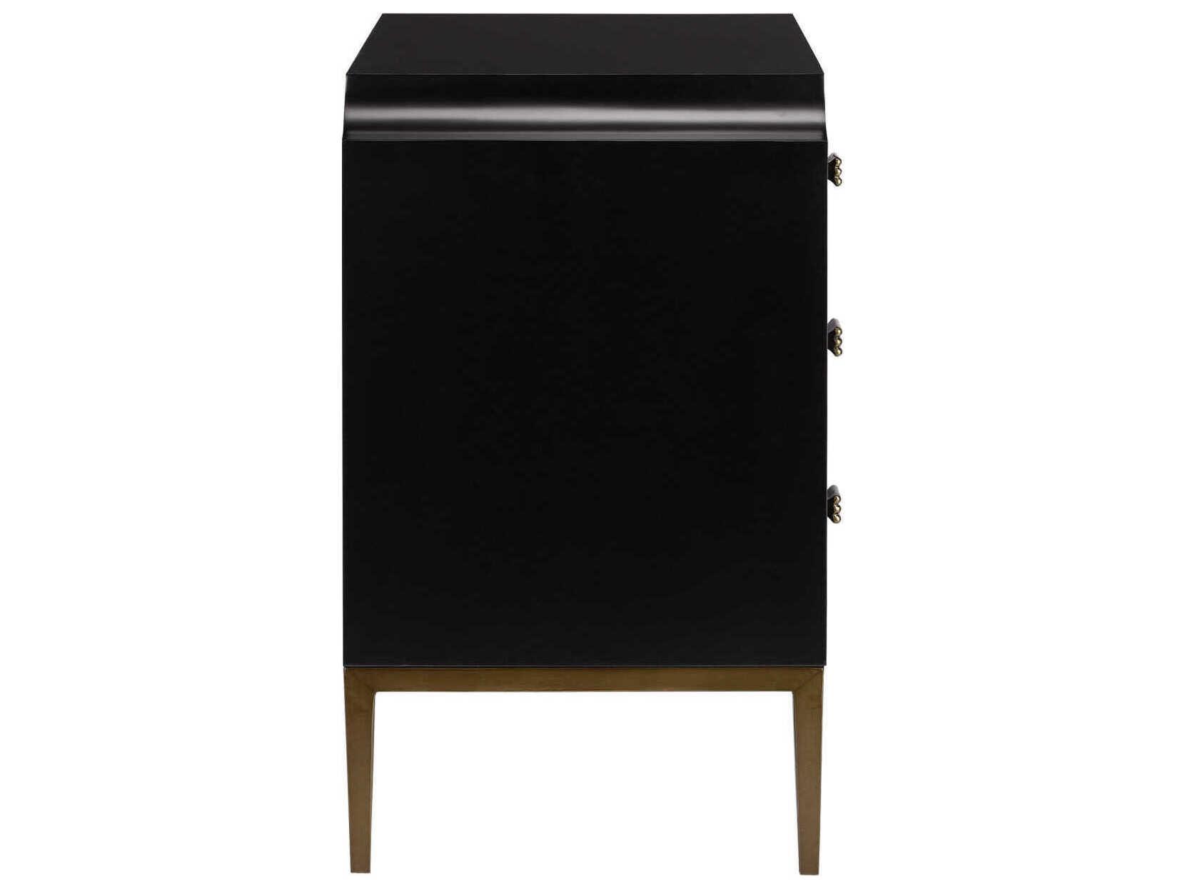 Currey & Company Kallista 3-Drawers Black Hardwood Dresser