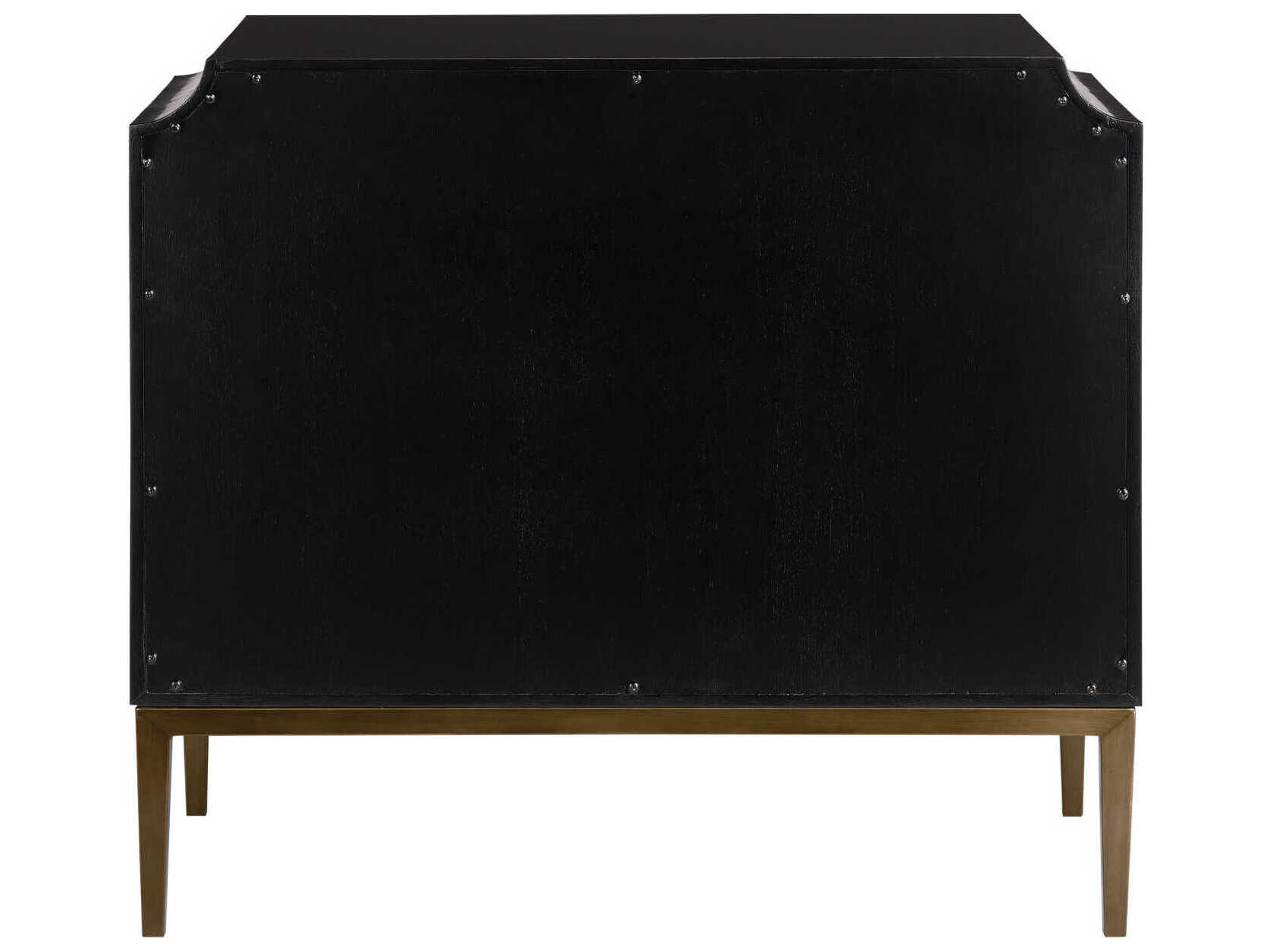 Currey & Company Kallista 3-Drawers Black Hardwood Dresser