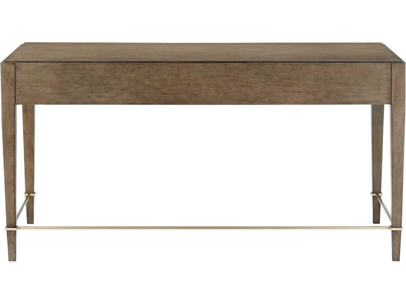 Currey & Company Verona Chanterelle Coffee Champagne Brown Mahogany Wood Secretary Desk