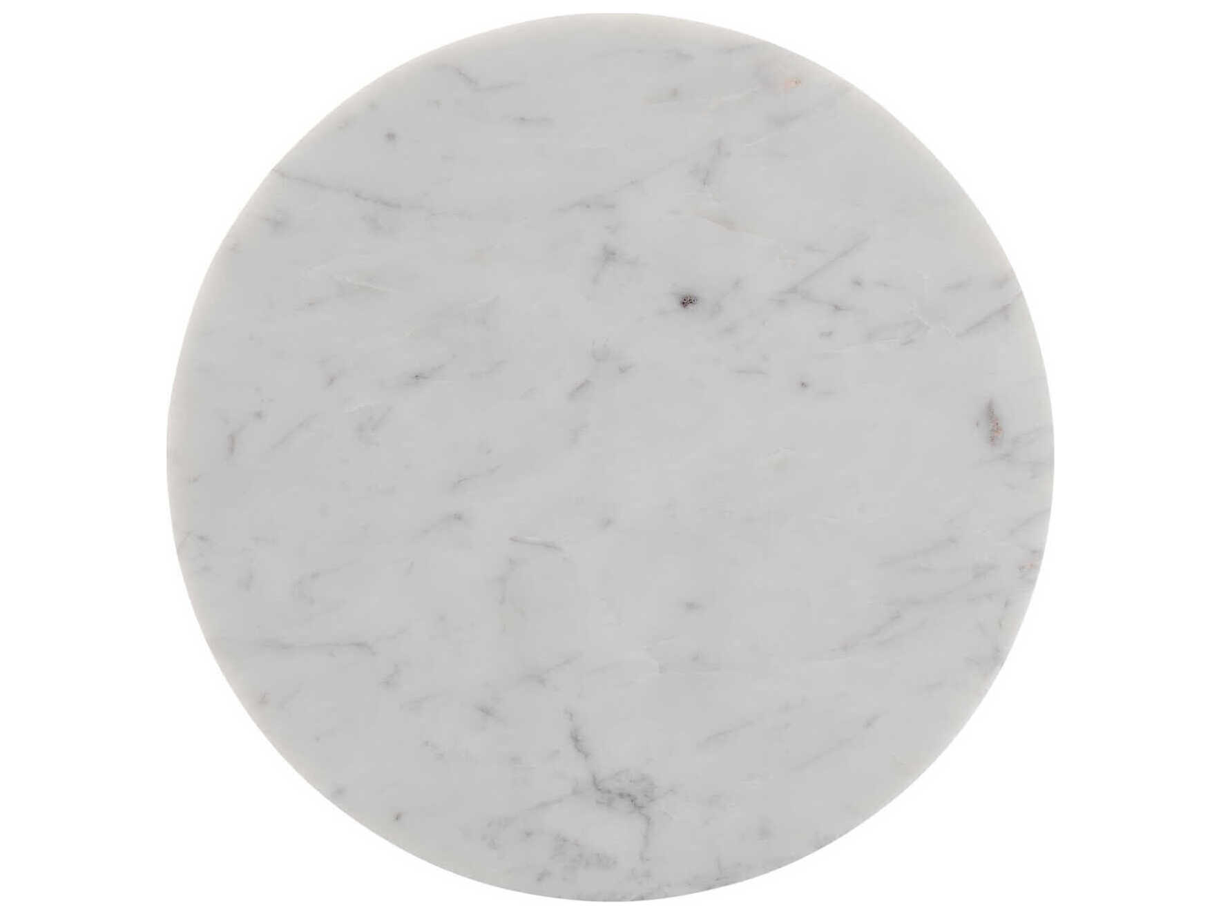 Currey & Company Sasha Round Marble White End Table