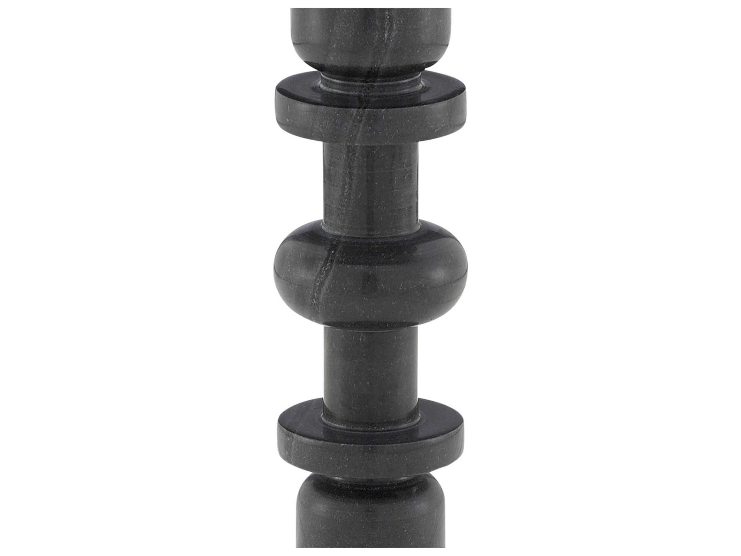 Currey & Company Sasha Round Marble Black End Table