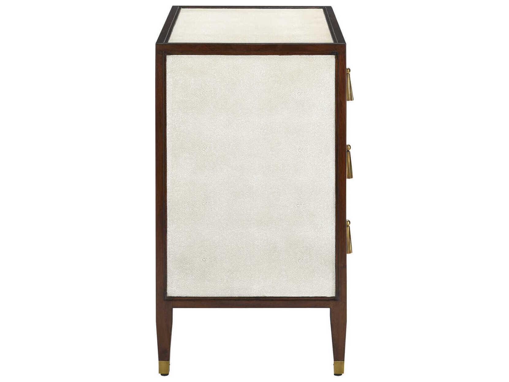 Currey & Company Evie 3-Drawers Brown Mahogany Wood Dresser