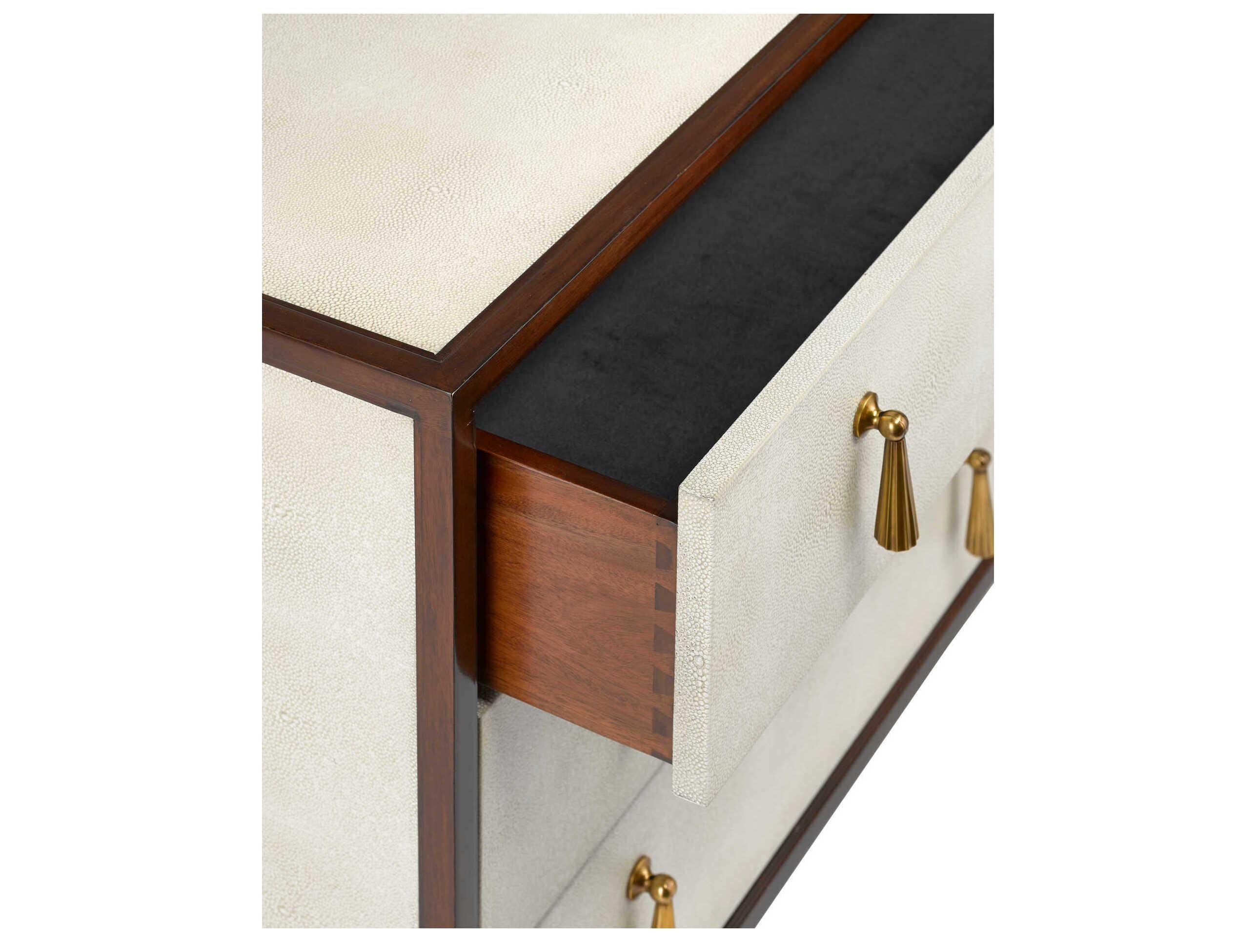 Currey & Company Evie 3-Drawers Brown Mahogany Wood Dresser