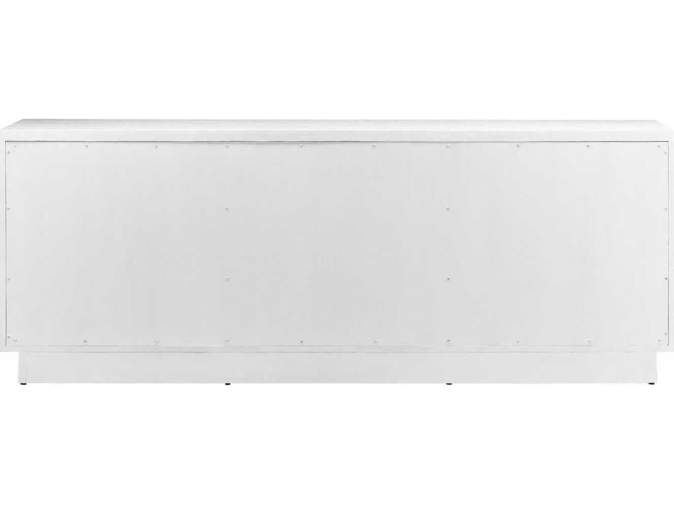 Currey & Company Morombe 84" Oak Wood Cerused White Credenza Sideboard