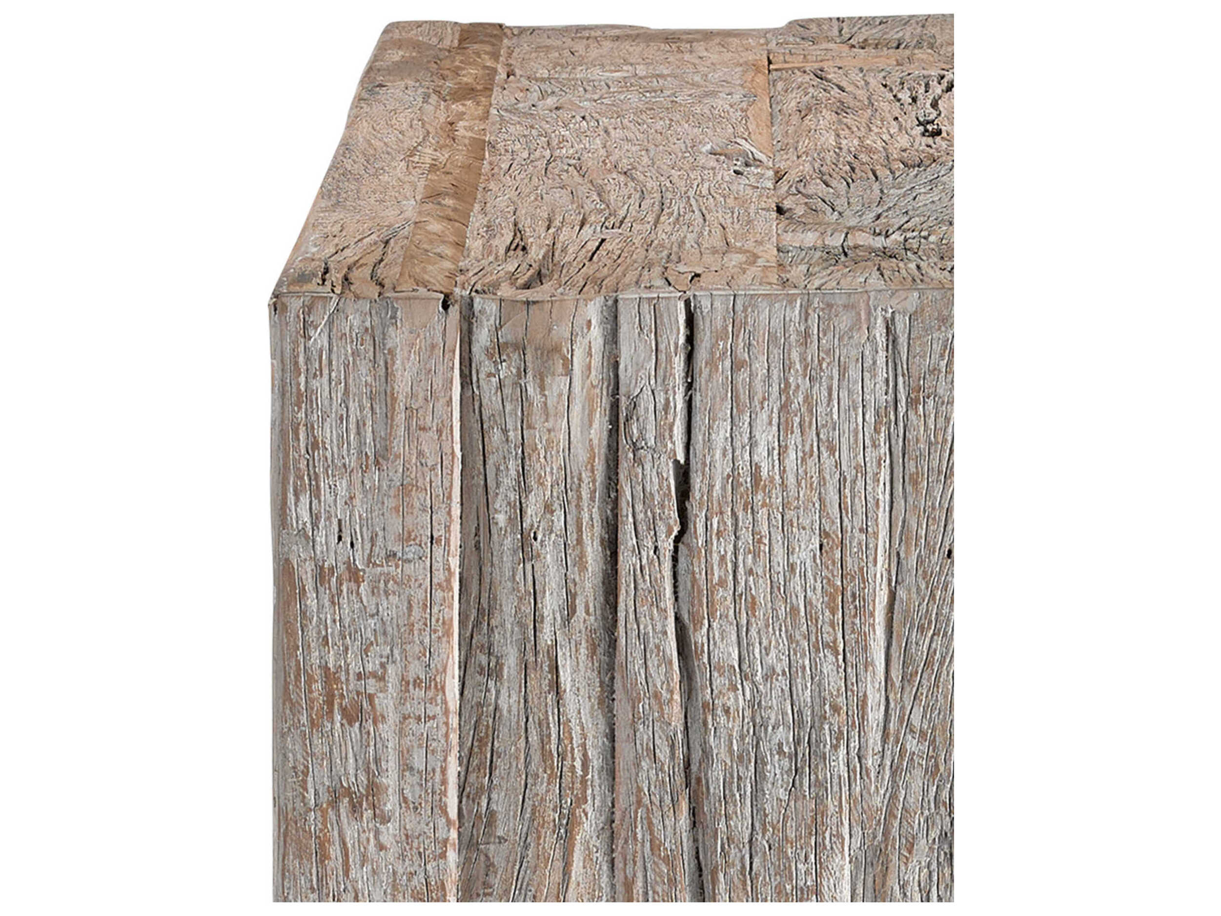 Currey & Company Kanor Rectangular Wood Whitewash Console Table