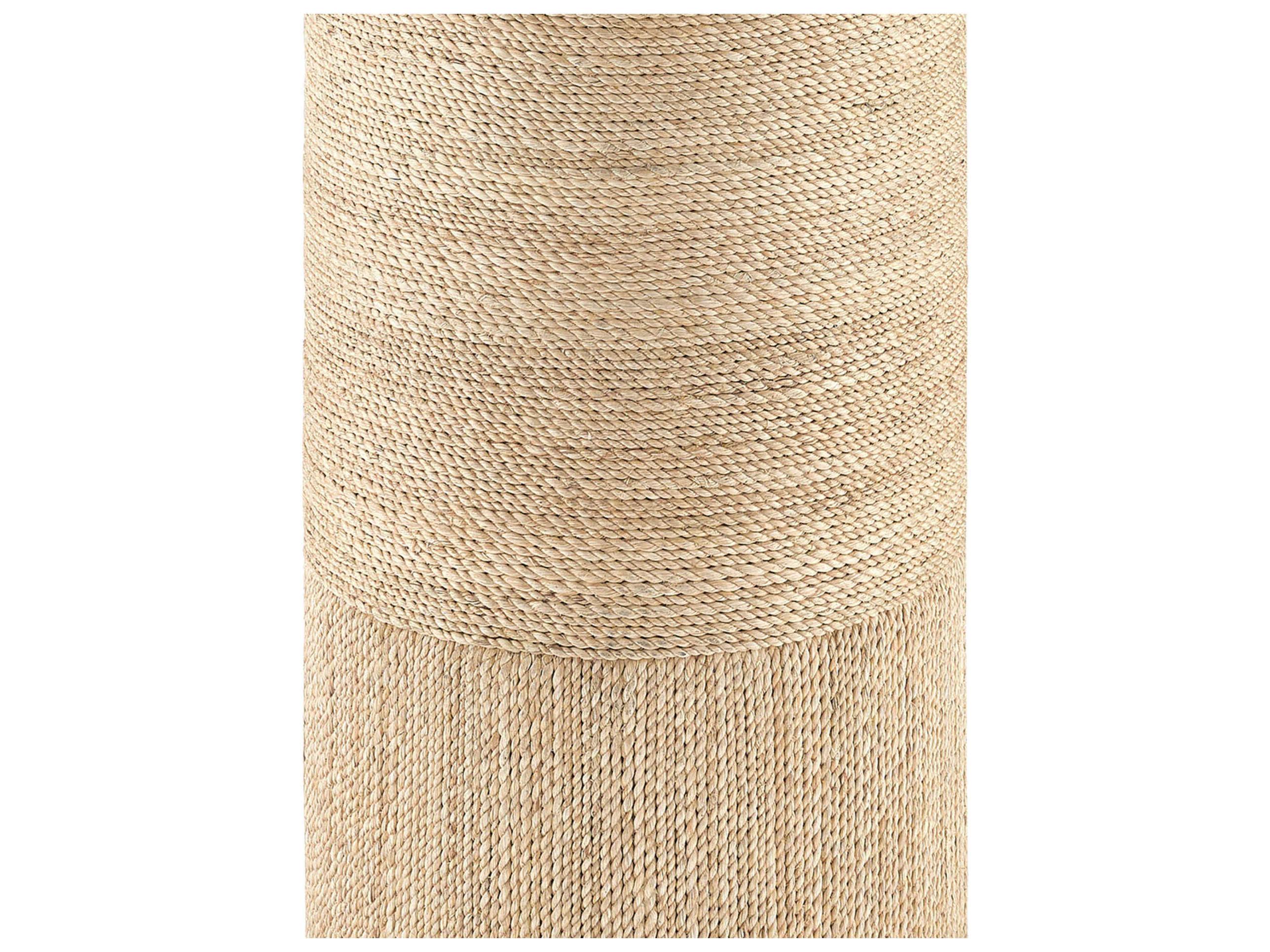 Currey & Company Macati Round Glass Natural Rope End Table