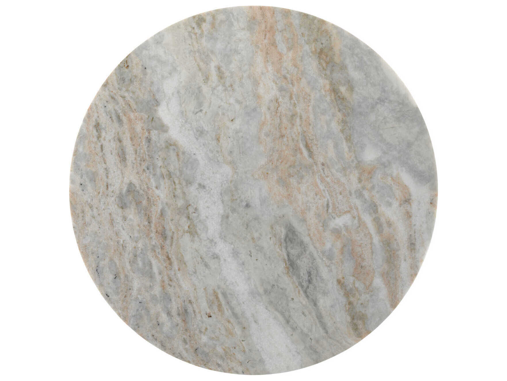 Currey & Company Harmon Round Marble Natural End Table