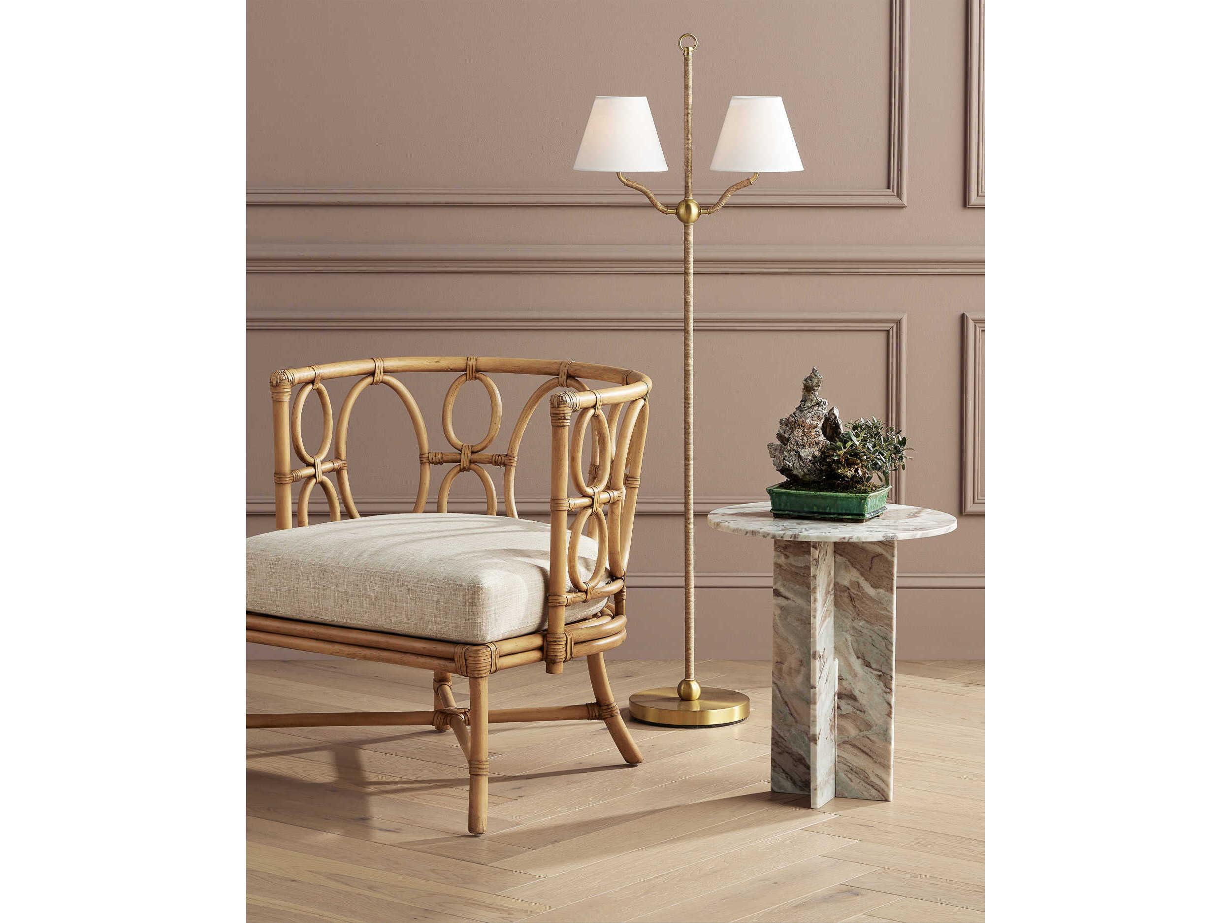 Currey & Company Harmon Round Marble Natural End Table