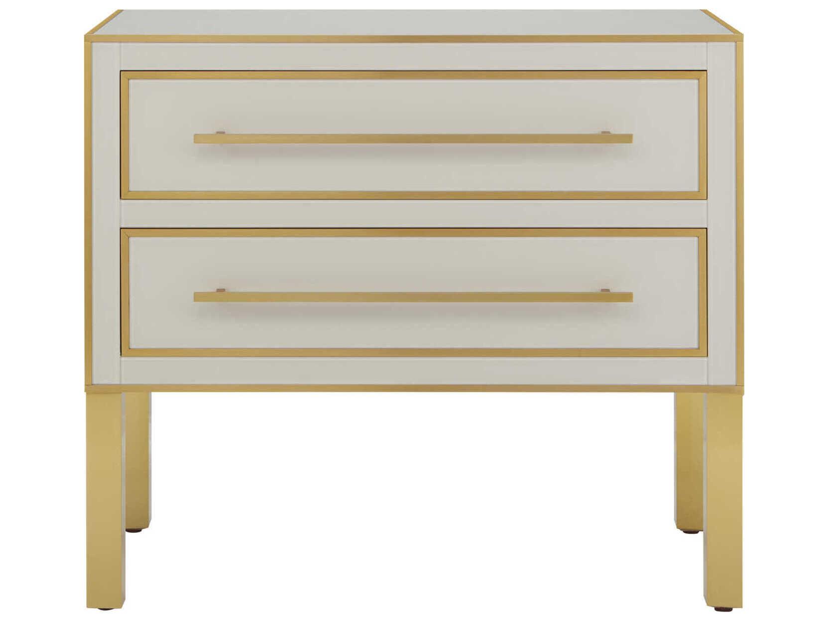 Currey & Company Arden 3-Drawers Gold Hardwood Dresser