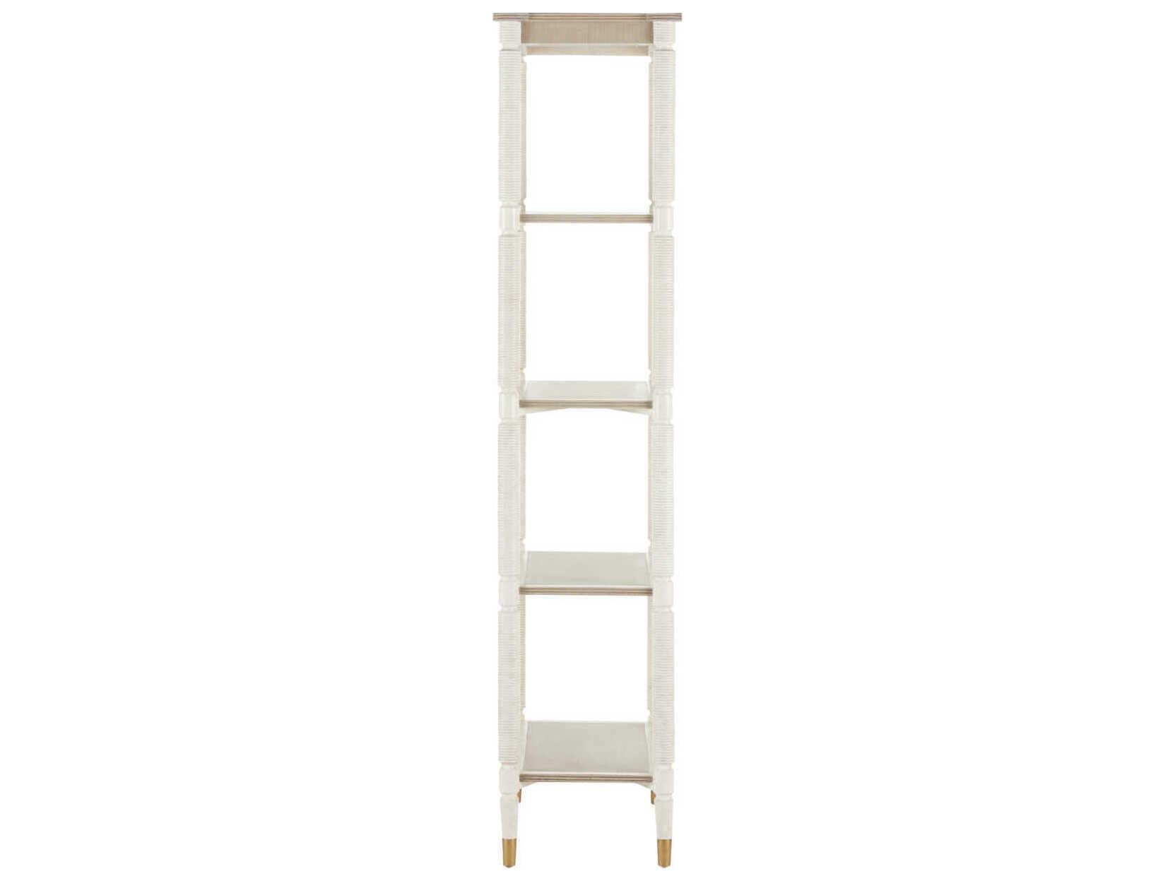 Currey & Company Aster Off White / Fog Brass Etagere