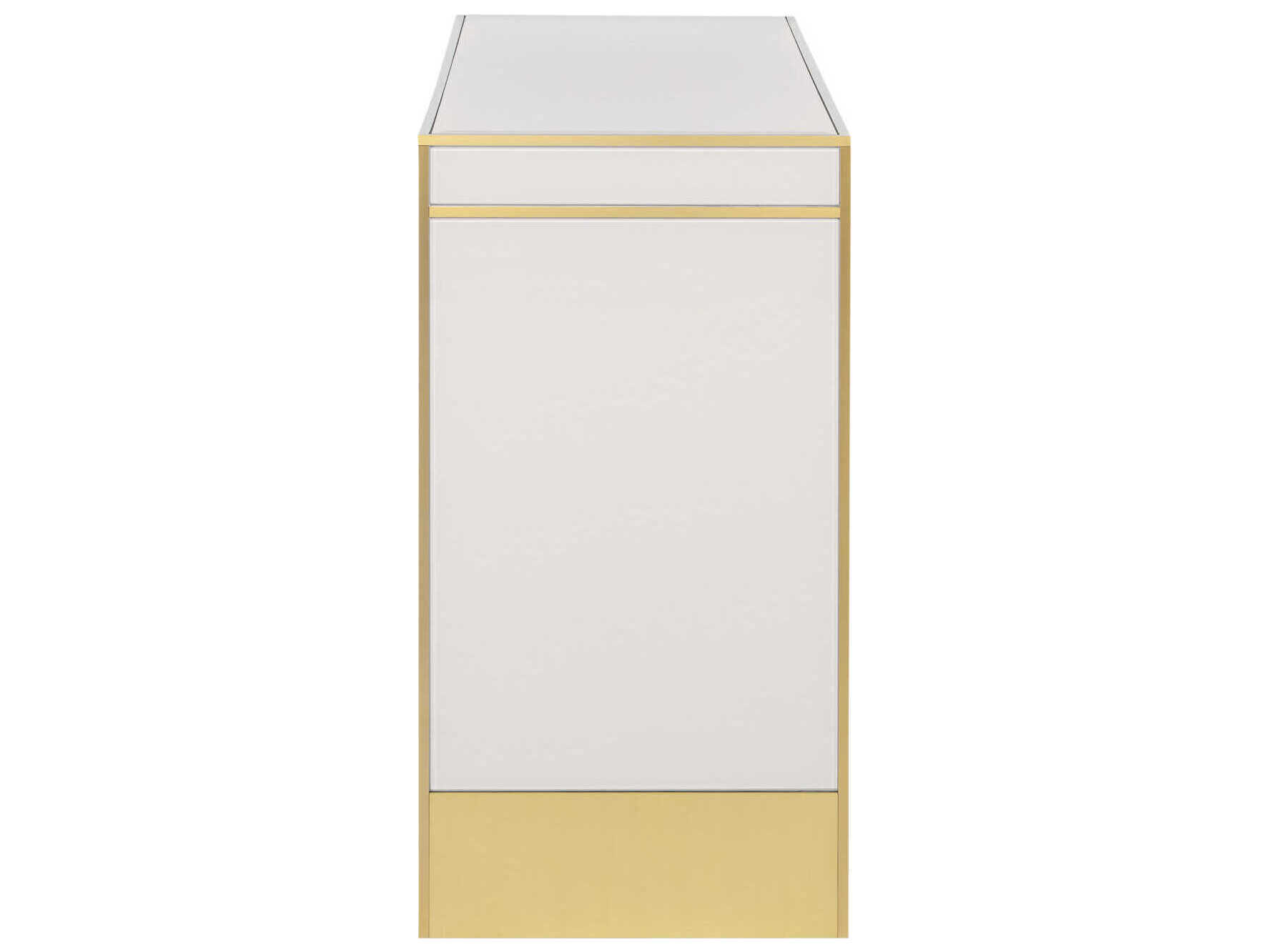 Currey & Company Arden Rectangular Glass Ivory Satin Brass Console Table