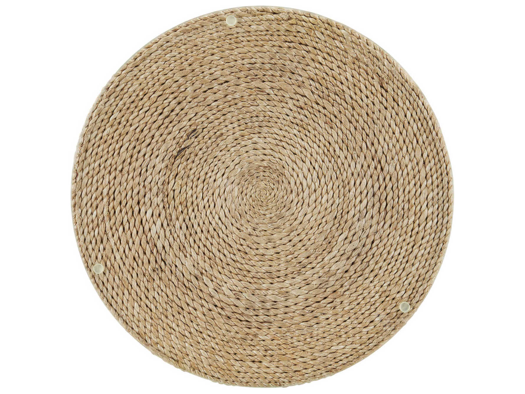 Currey & Company Limay Round Natural Rope Clear Glass End Table