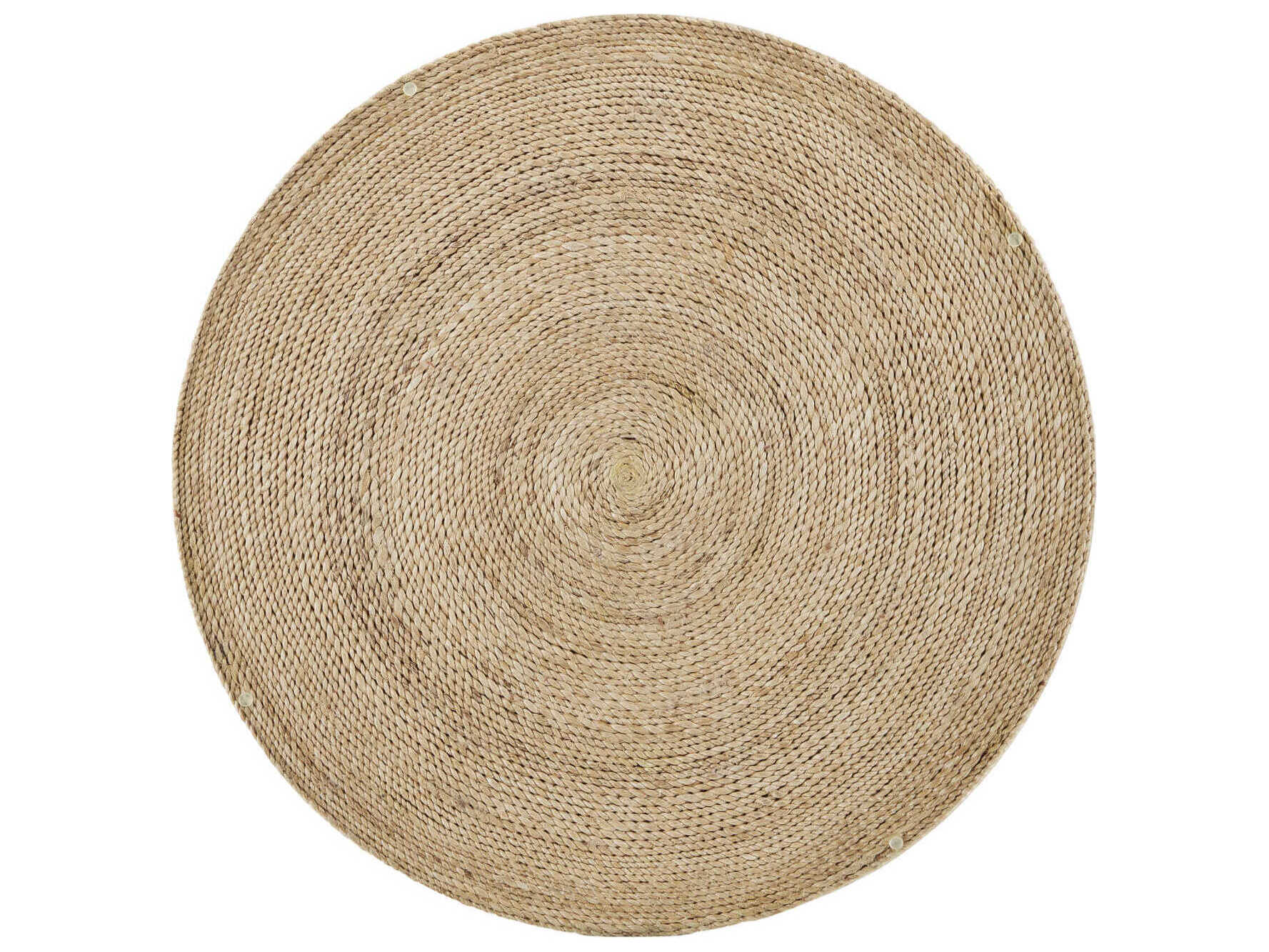 Currey & Company Limay Round Natural Rope Clear Glass End Table
