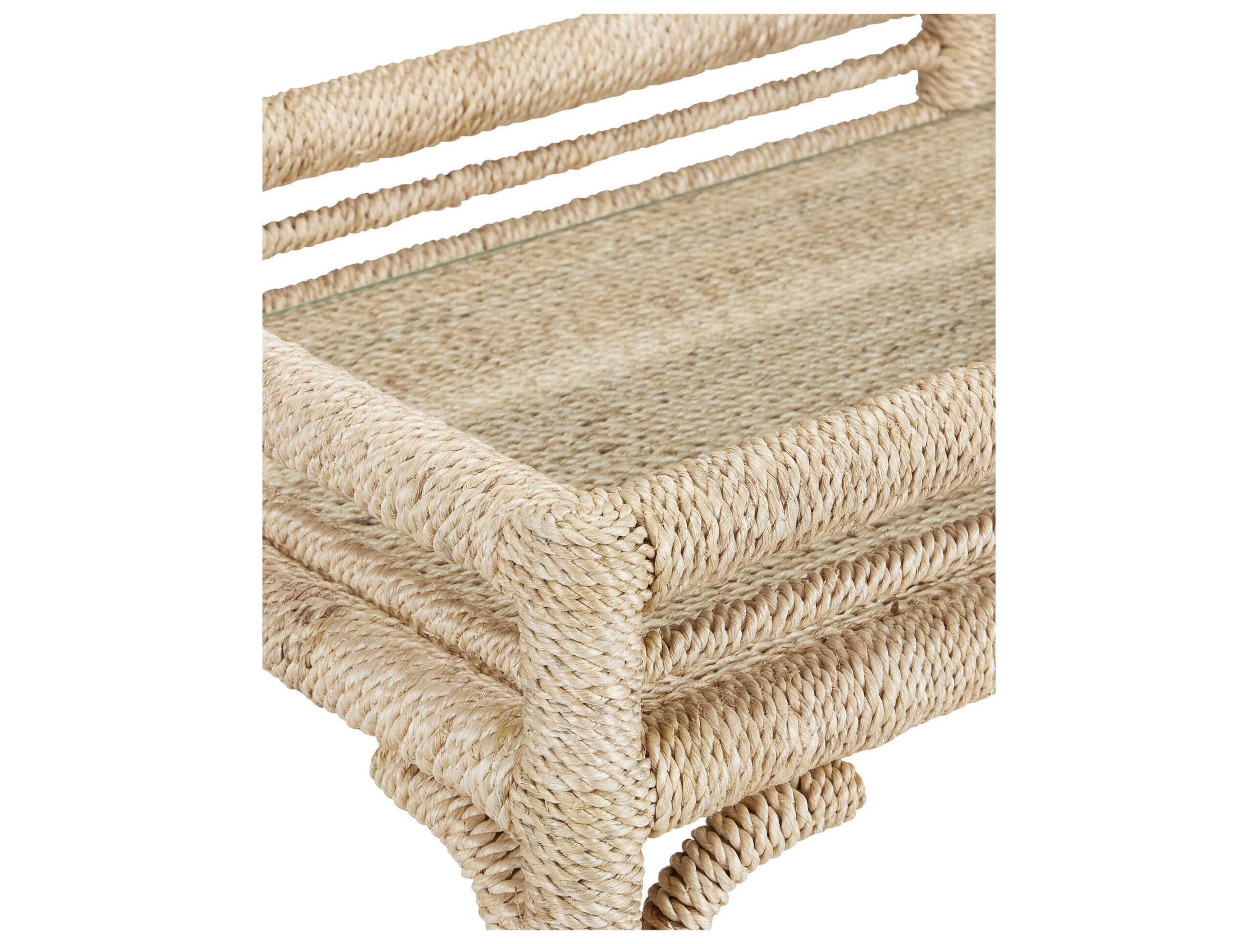 Currey & Company Olisa Glass Natural Clear Bar Cart