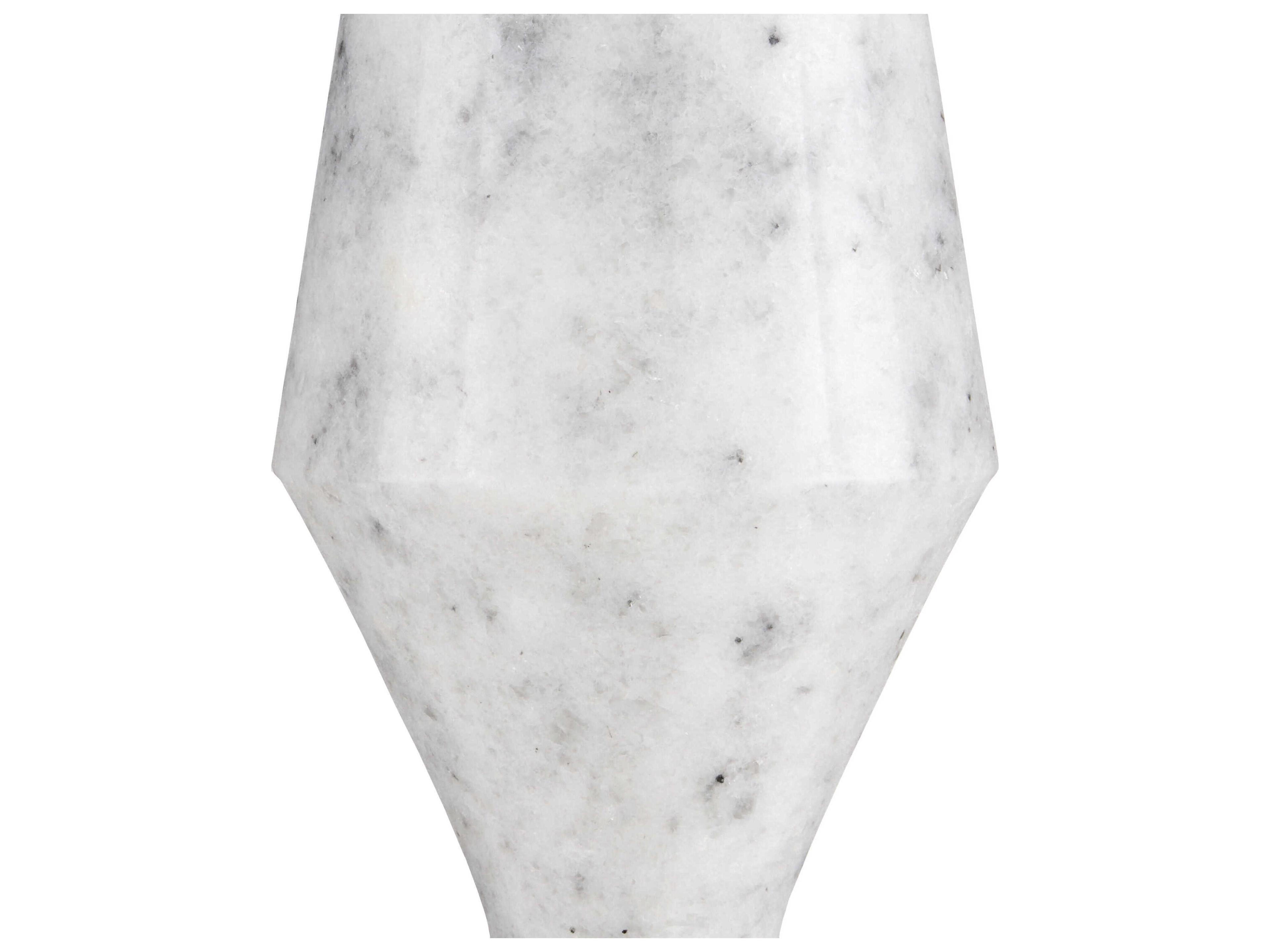 Currey & Company Quince Round Marble White End Table