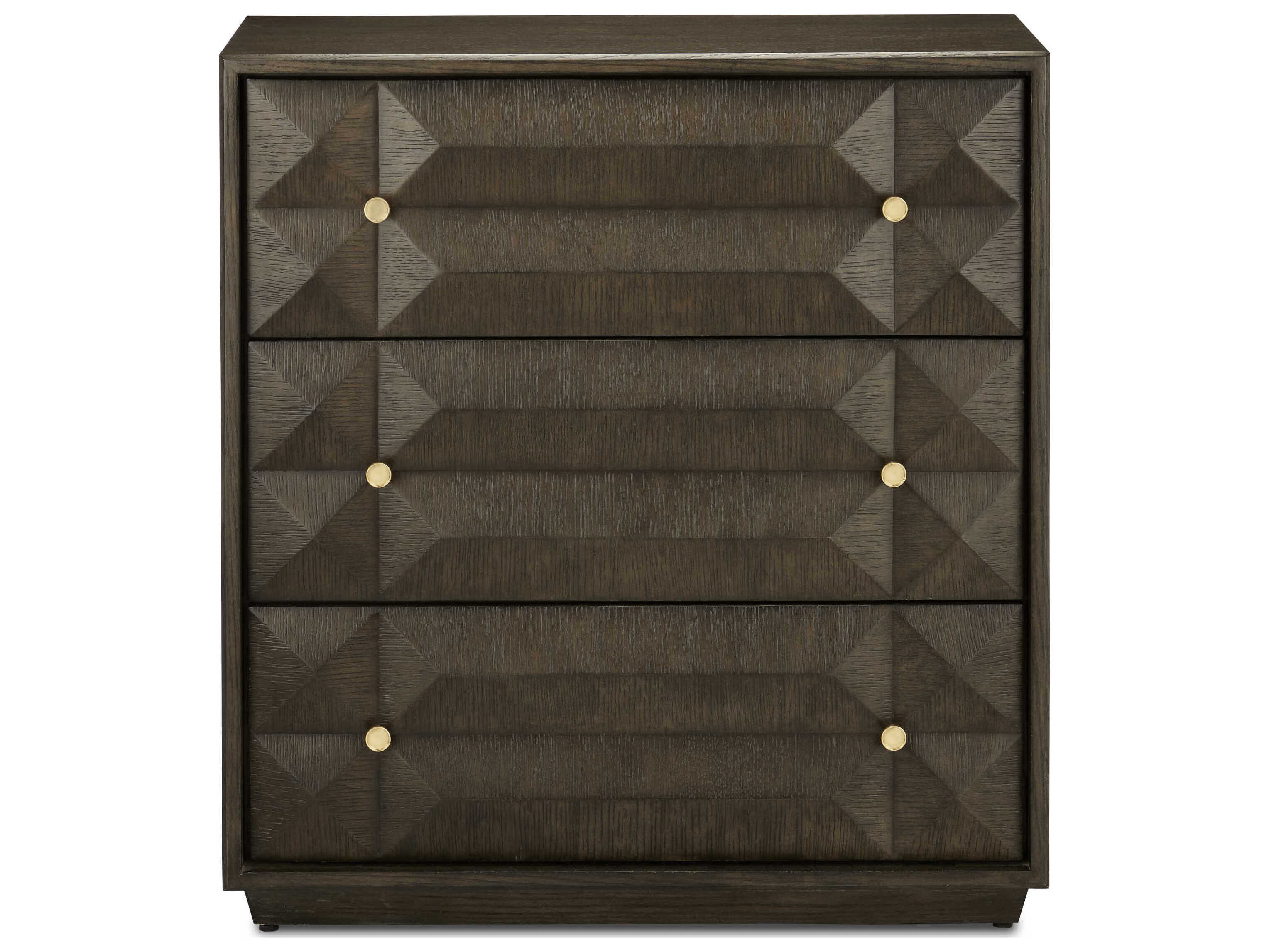 Currey & Company Kendall Dove Gray Polished Brass Solid Wood Accent Chest