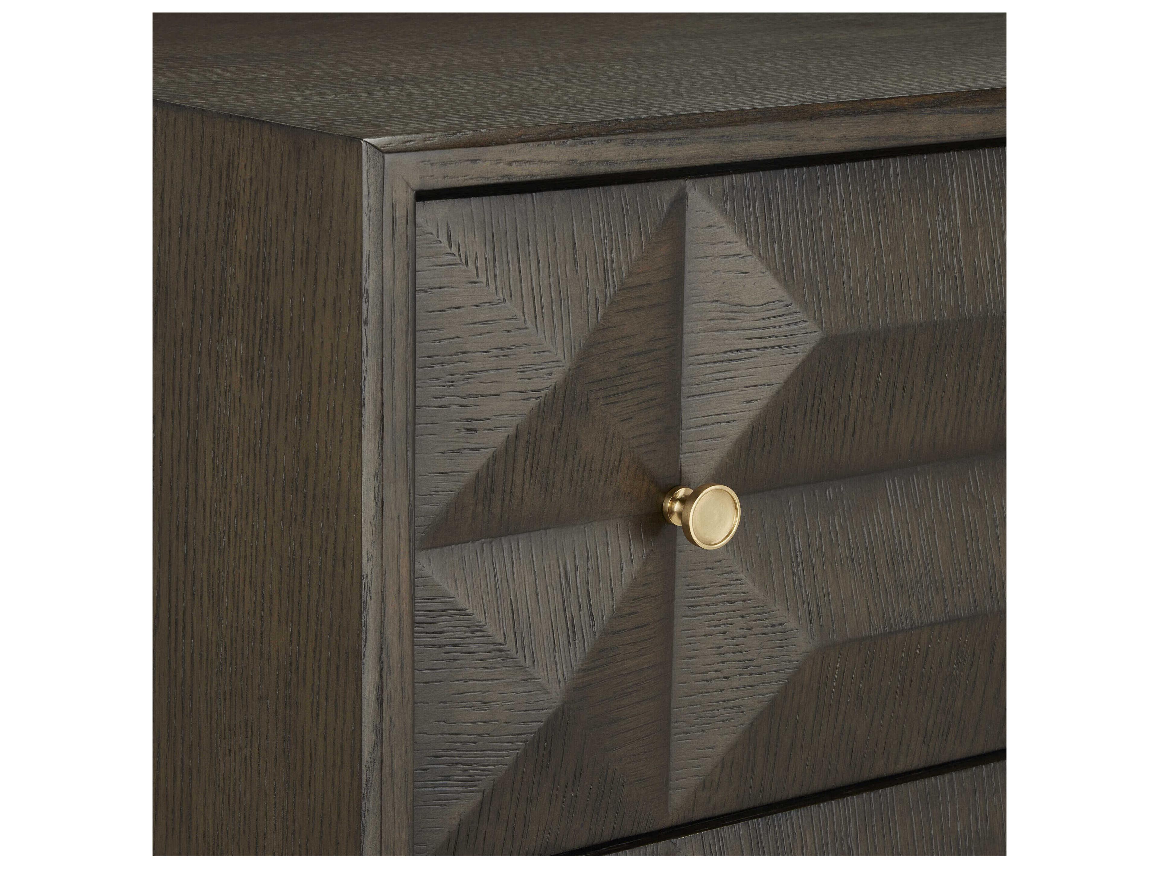 Currey & Company Kendall Dove Gray Polished Brass Solid Wood Accent Chest