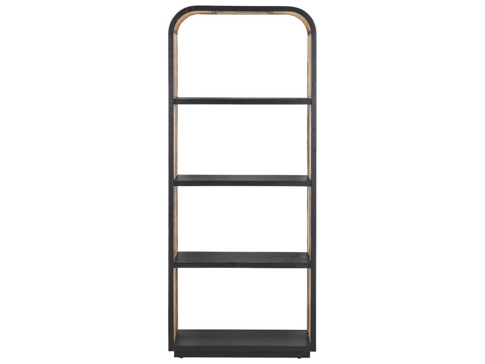 Currey & Company Anisa Caviar Black / Natural Etagere