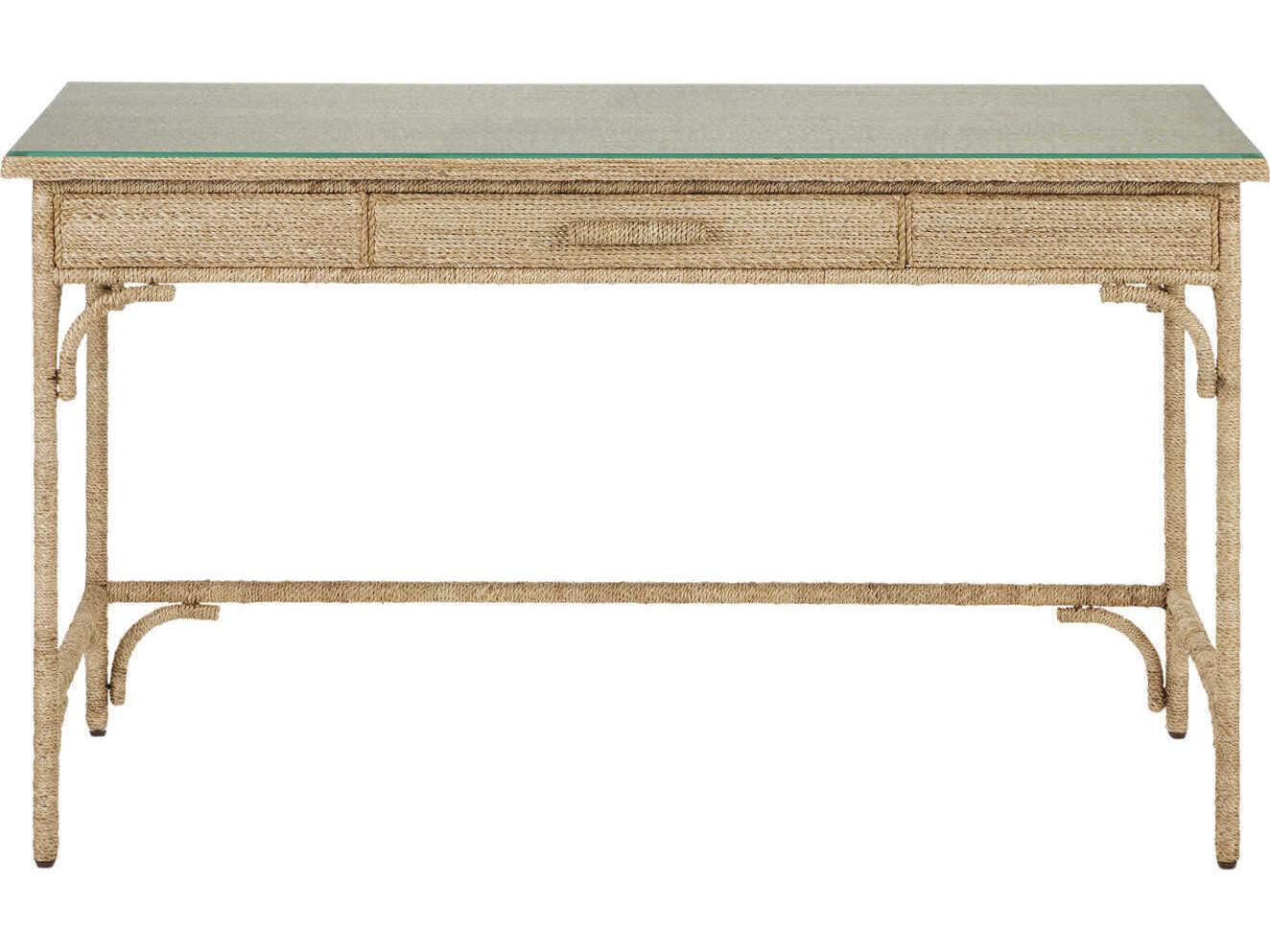 Currey & Company Olisa Brown Carafe Natural Wood Writing Desk