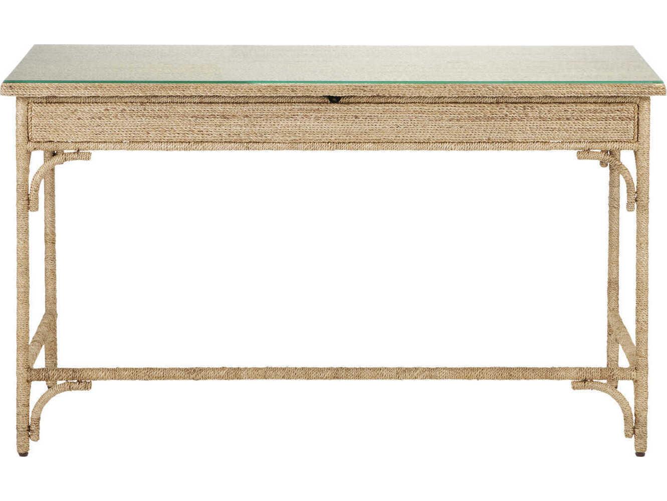 Currey & Company Olisa Brown Carafe Natural Wood Writing Desk