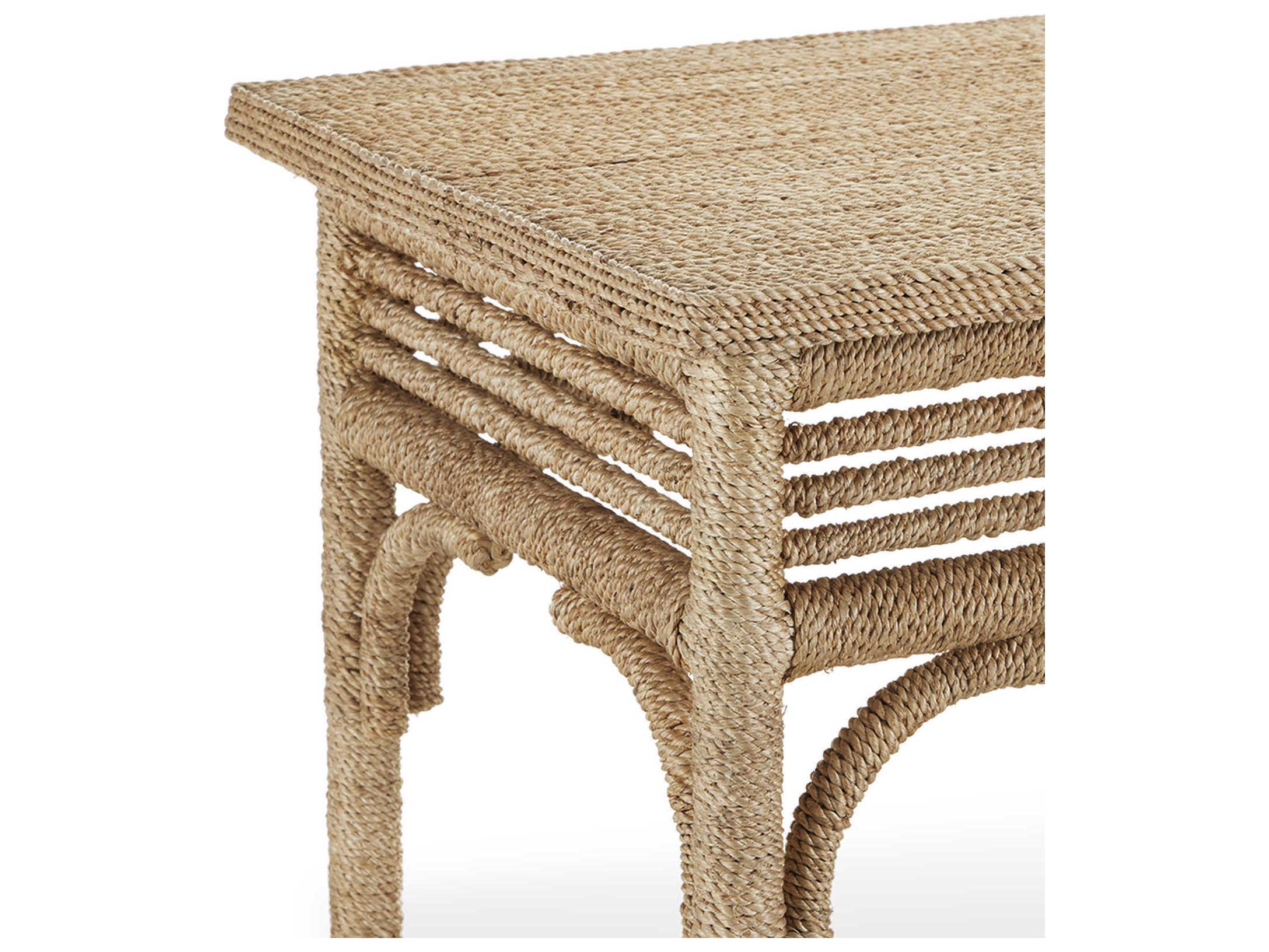 Currey & Company Olisa Rectangular Wood Natural Brown Carafe Console Table