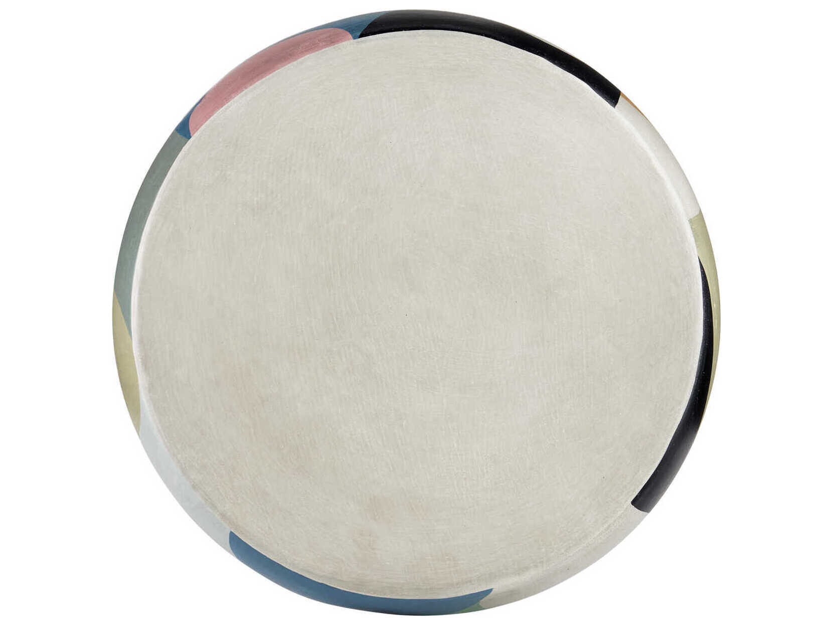 Currey & Company So Nouveau Round Ceramic Multicolor End Table