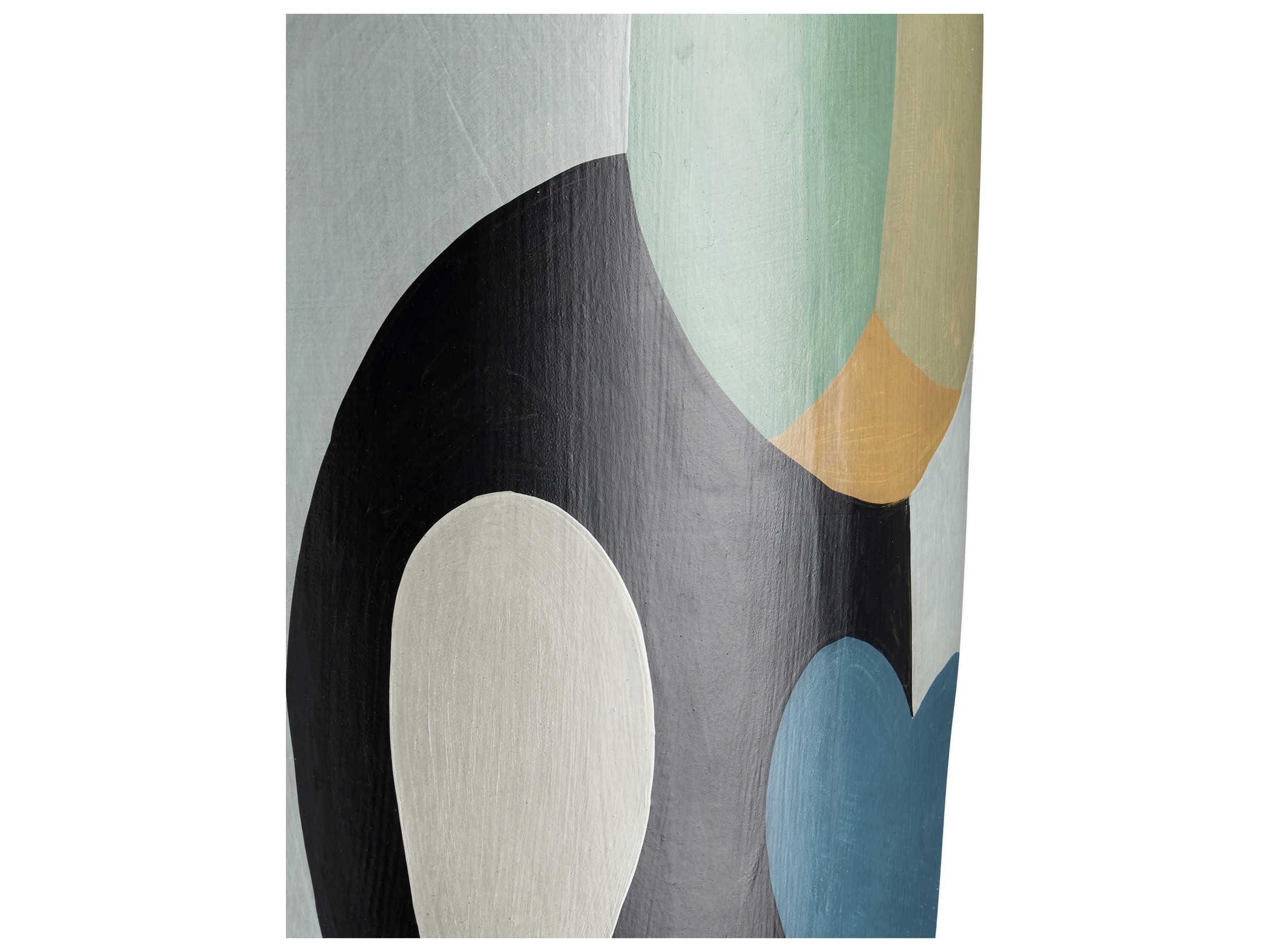 Currey & Company So Nouveau Round Ceramic Multicolor End Table