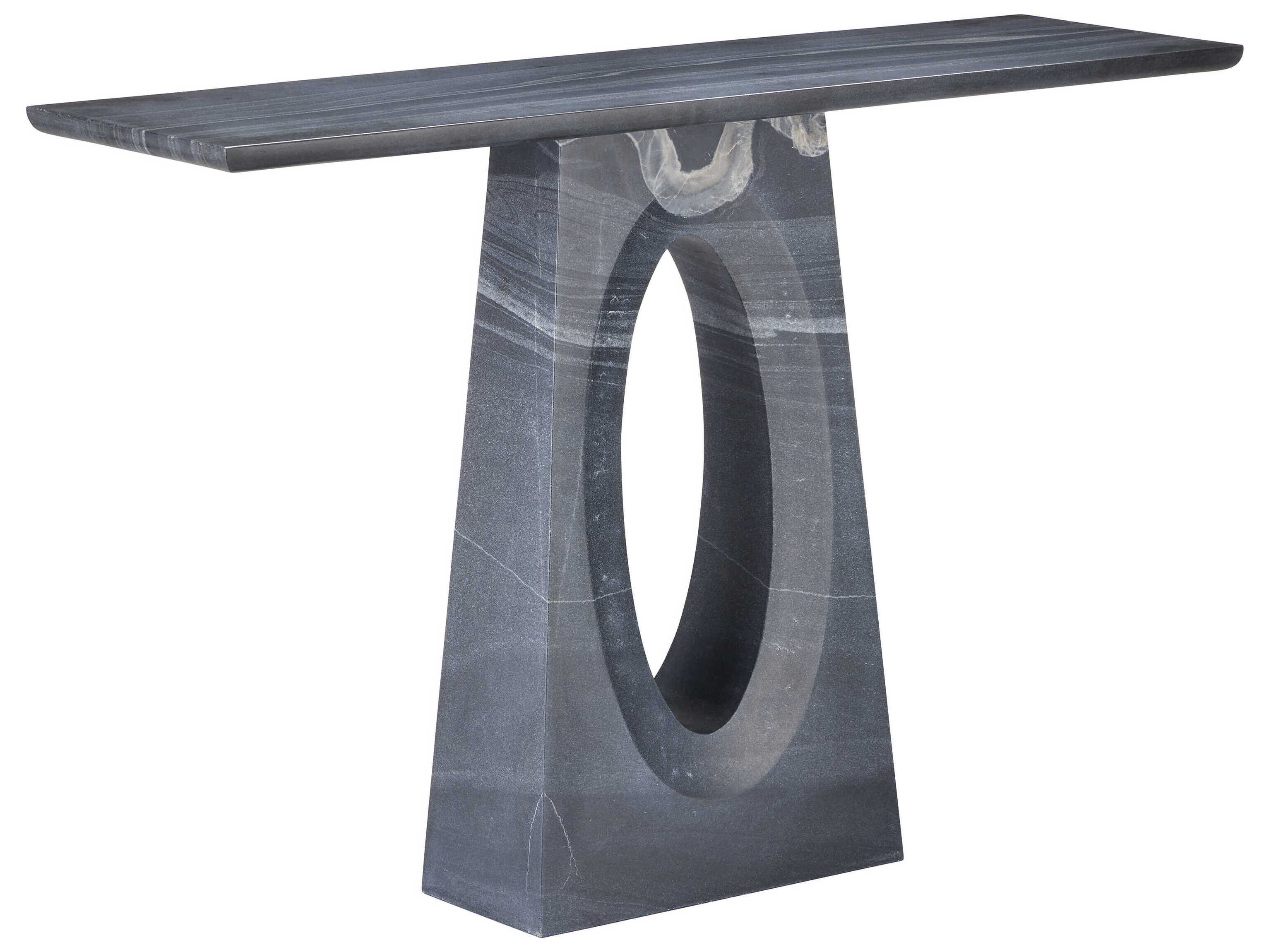 Currey & Company Demi Rectangular Marble Black Console Table