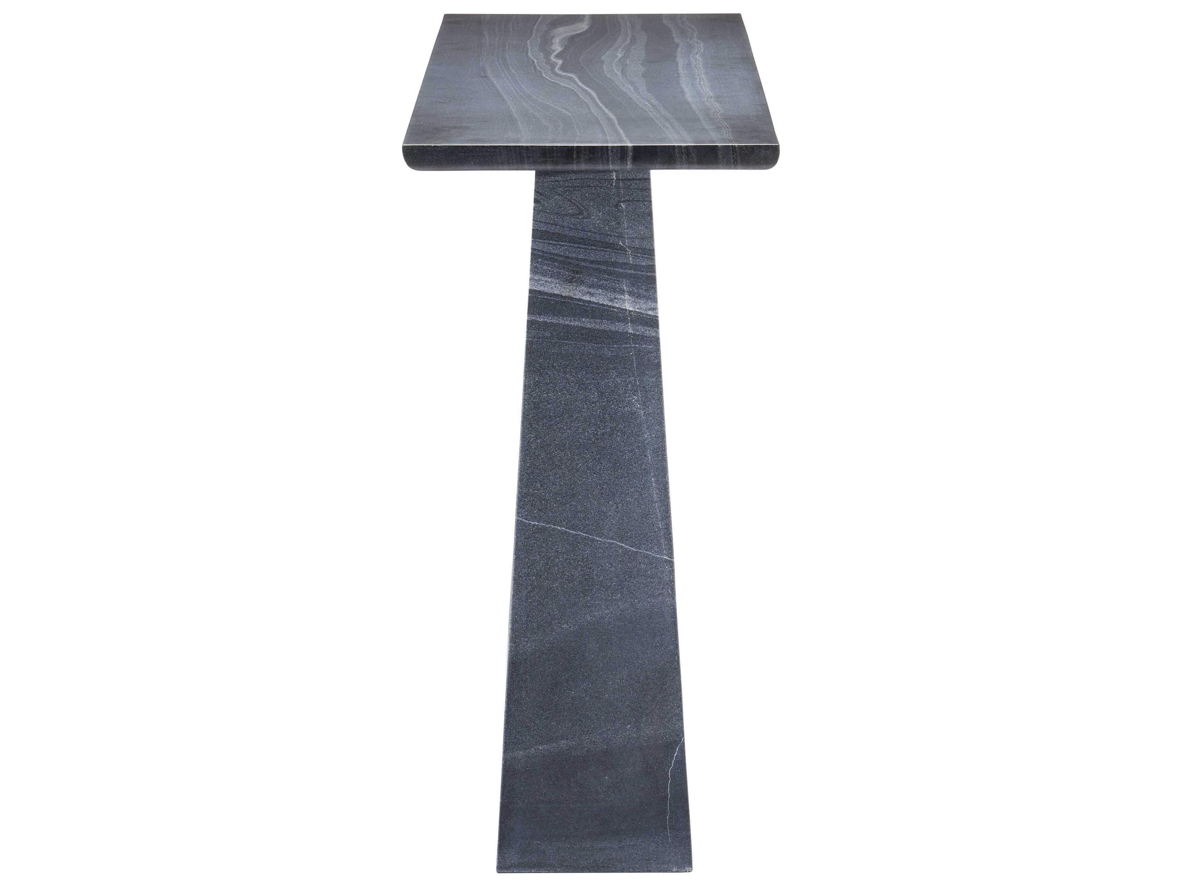 Currey & Company Demi Rectangular Marble Black Console Table