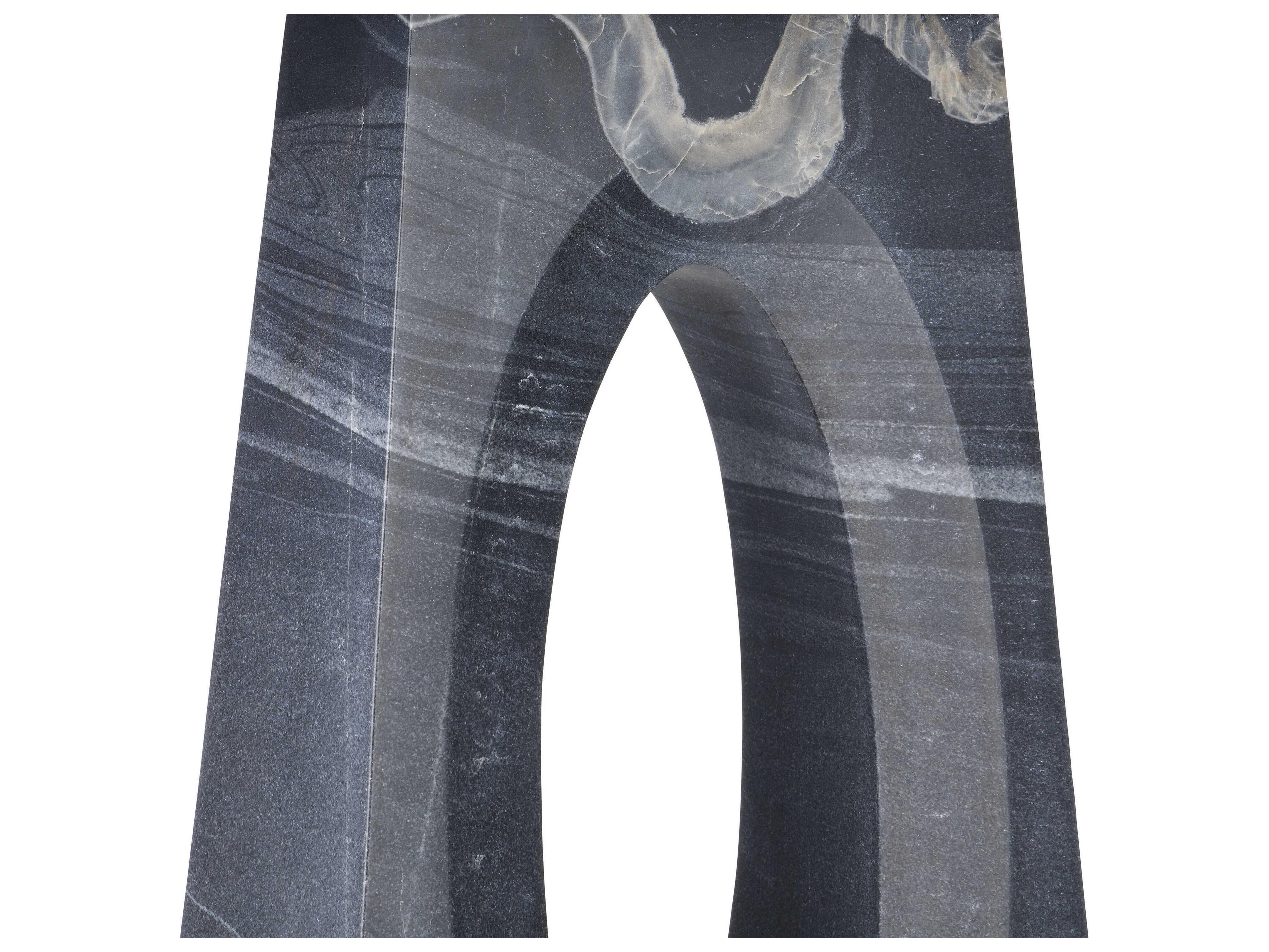 Currey & Company Demi Rectangular Marble Black Console Table