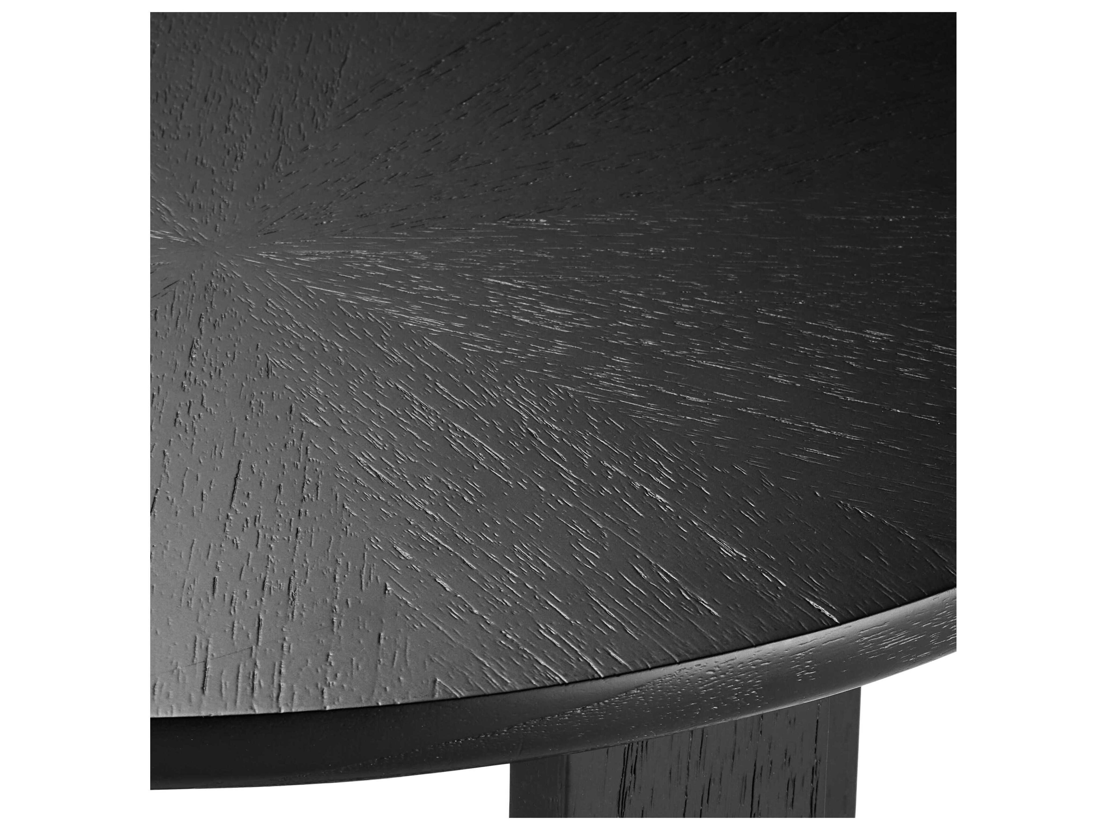 Currey & Company Blake Round Wood Matte Caviar Black Polished Brass End Table