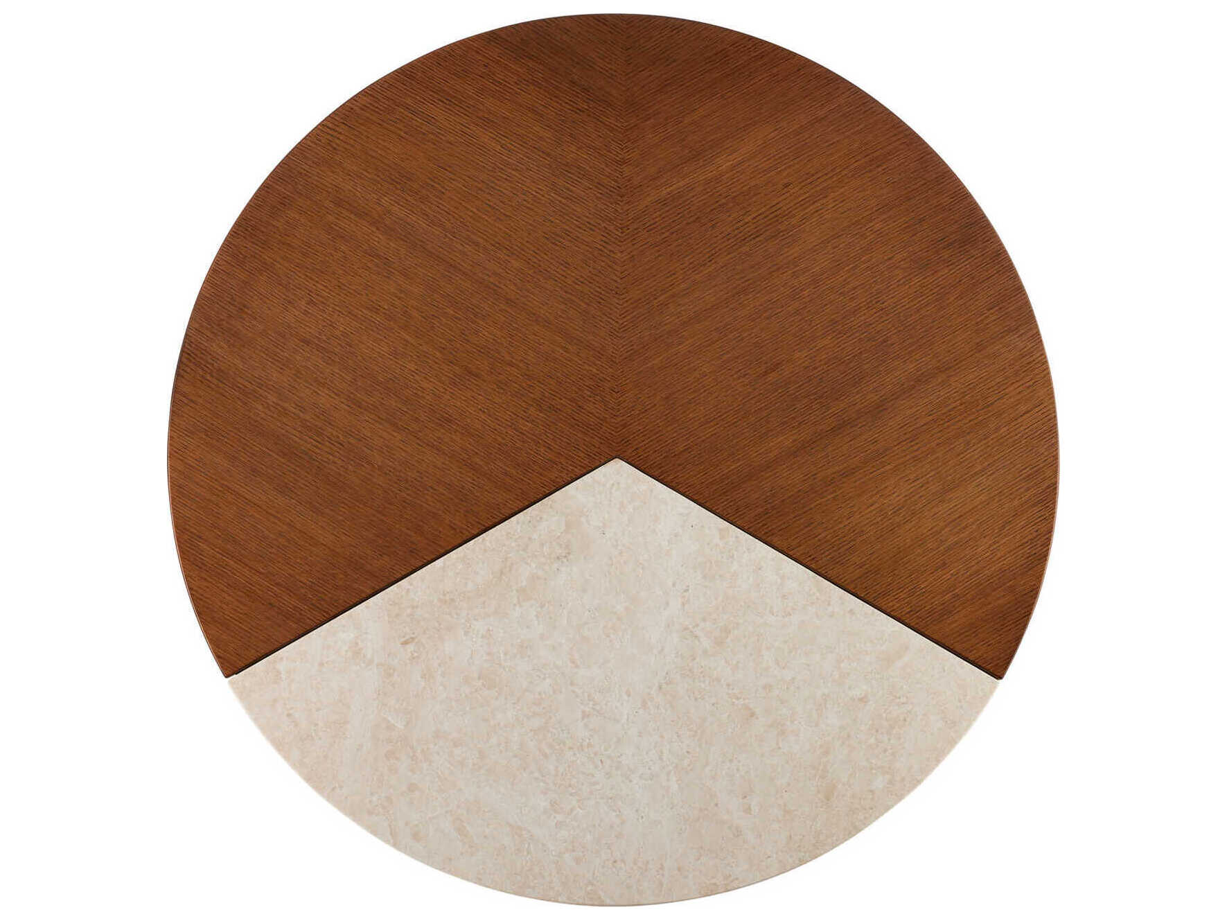 Currey & Company Dakota Round Wood Morel Brown Natural Polished Brass Coffee Table