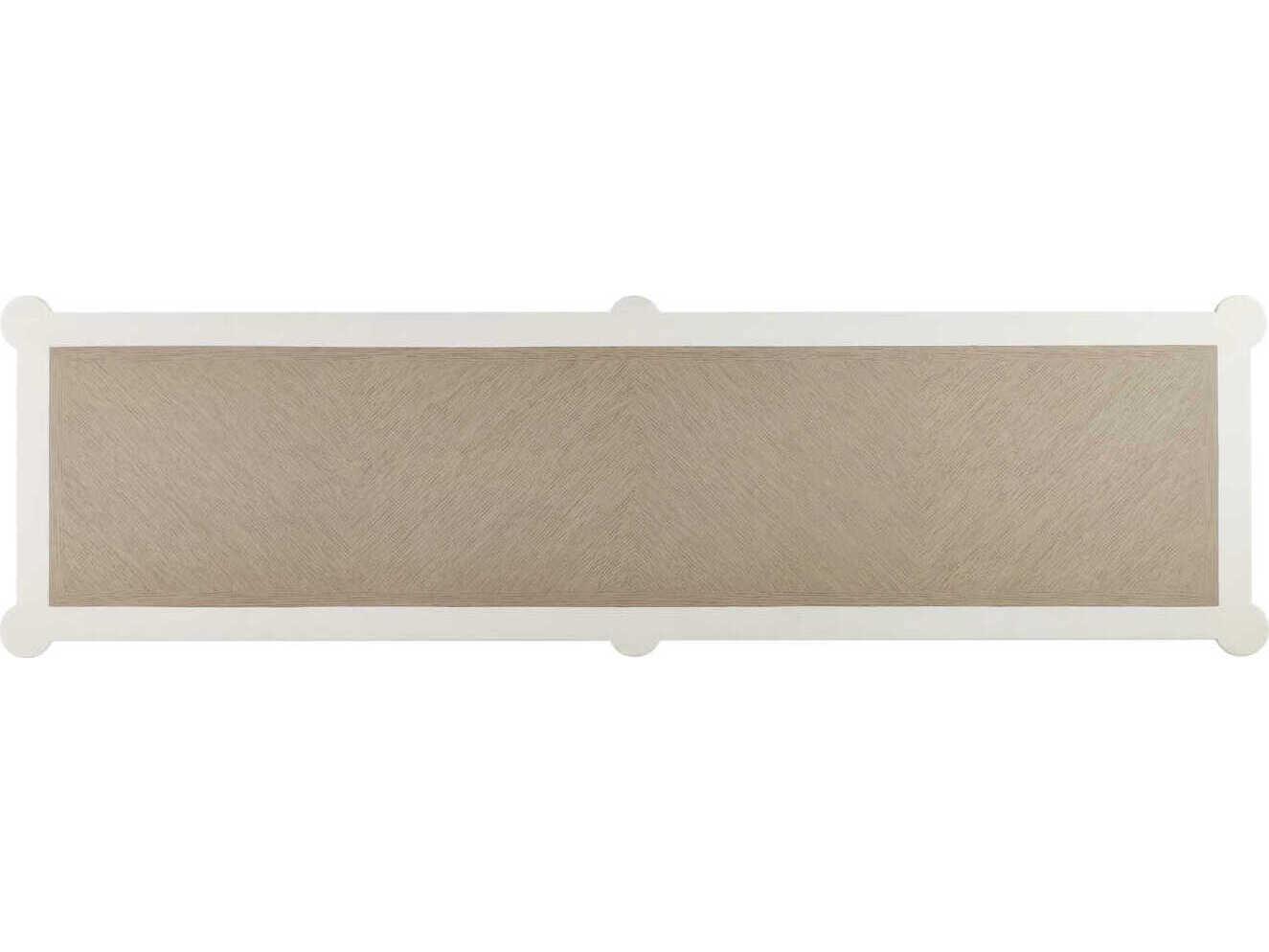 Currey & Company Aster Rectangular Wood Off White Fog Polished Brass Console Table