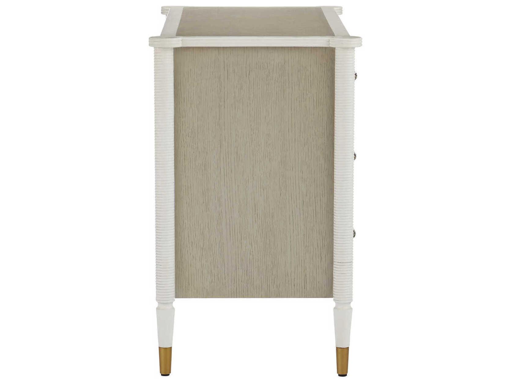 Currey & Company Aster 3-Drawers Mahogany Wood Chest Nightstand