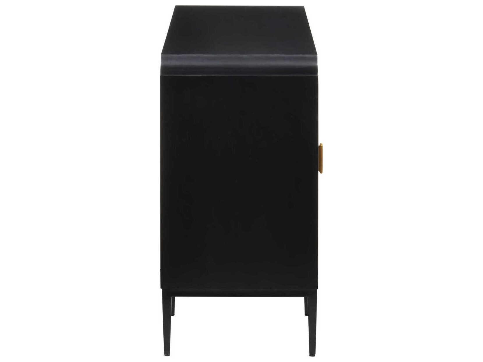 Currey & Company Kallista 54" Hardwood Taupe Caviar Black Polished Brass Sideboard