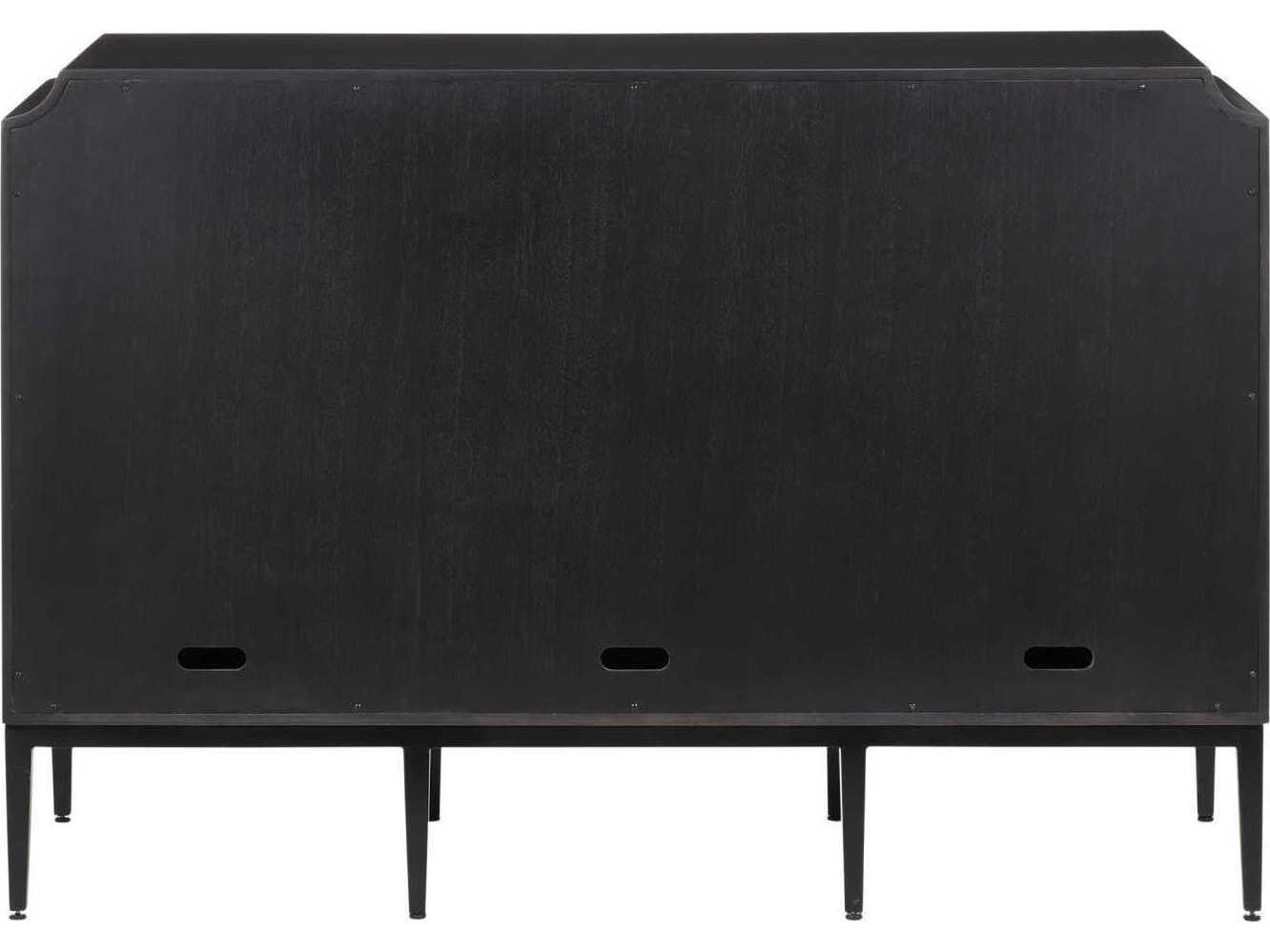 Currey & Company Kallista 54" Hardwood Taupe Caviar Black Polished Brass Sideboard