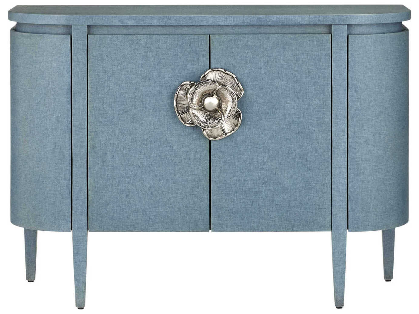 Currey & Company Briallen Blue Oak Wood Accent Chest