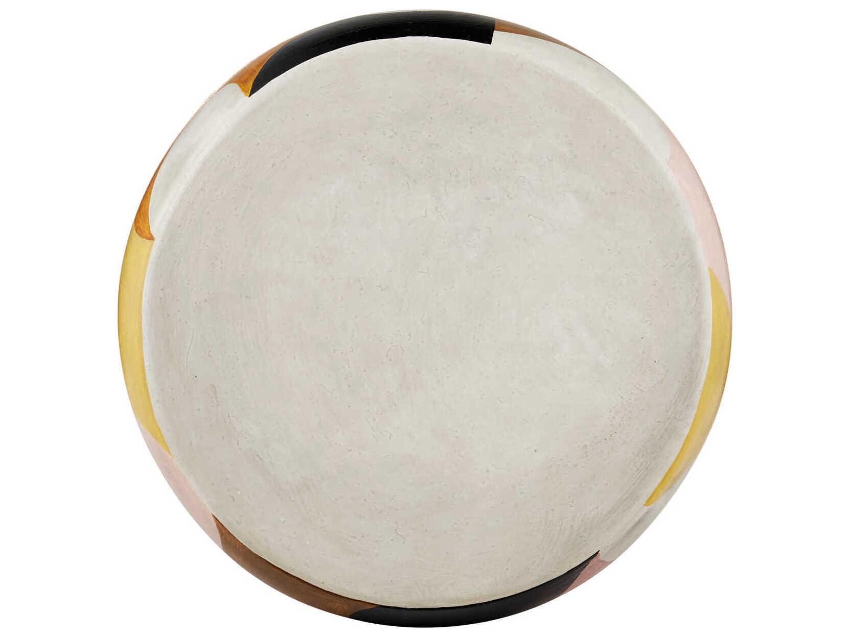 Currey & Company So Nouveau 12" Round Stone Multicolor End Table