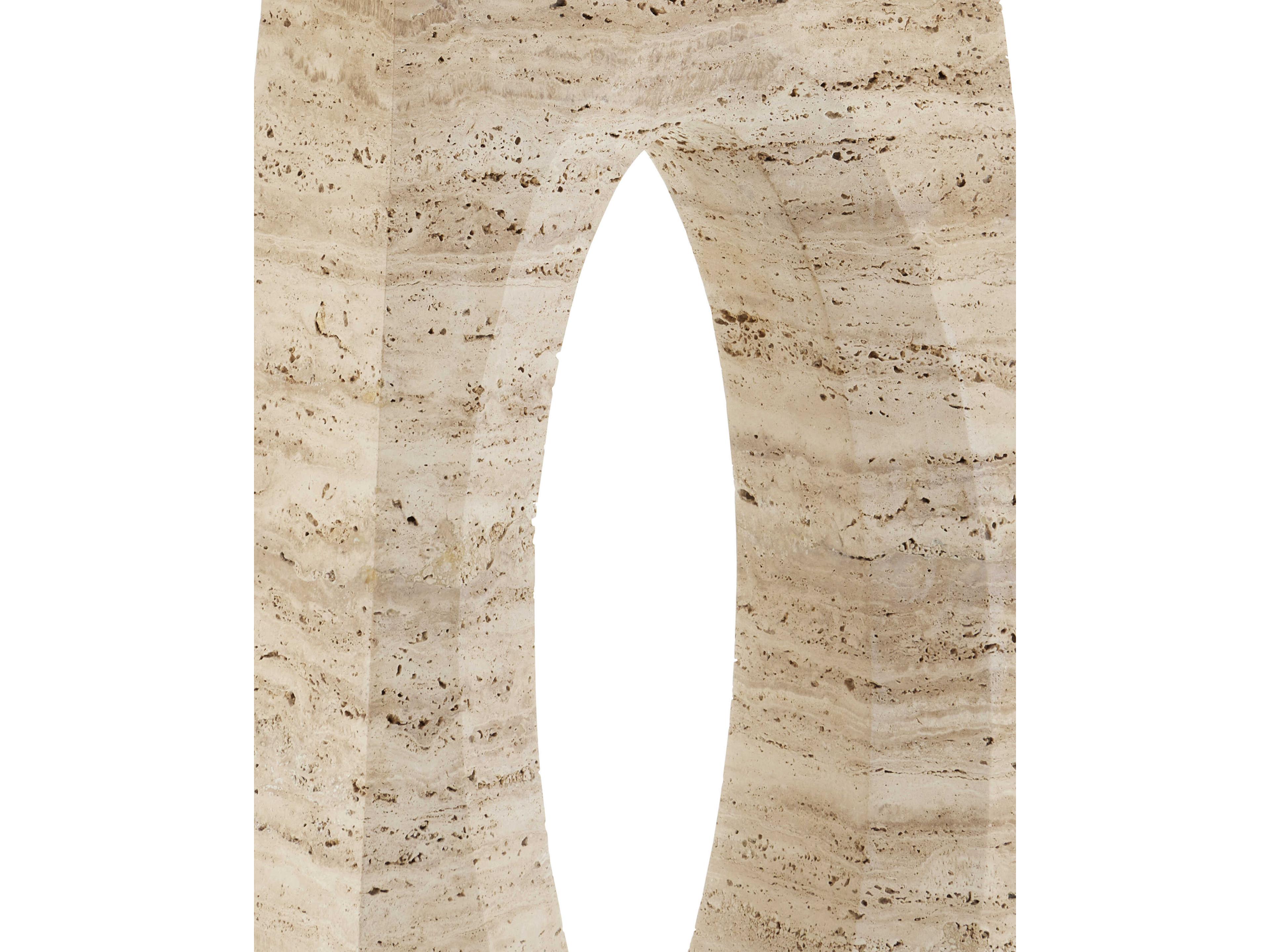 Currey & Company Demi 48" Rectangular Stone Natural Beige Console Table