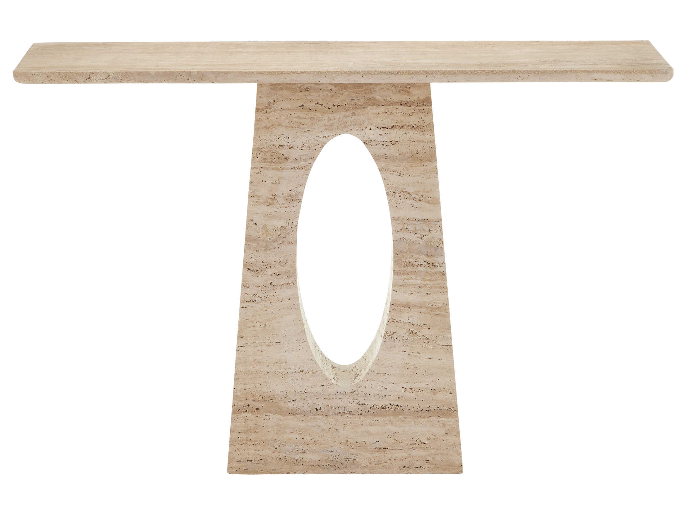 Currey & Company Demi 48" Rectangular Stone Natural Beige Console Table