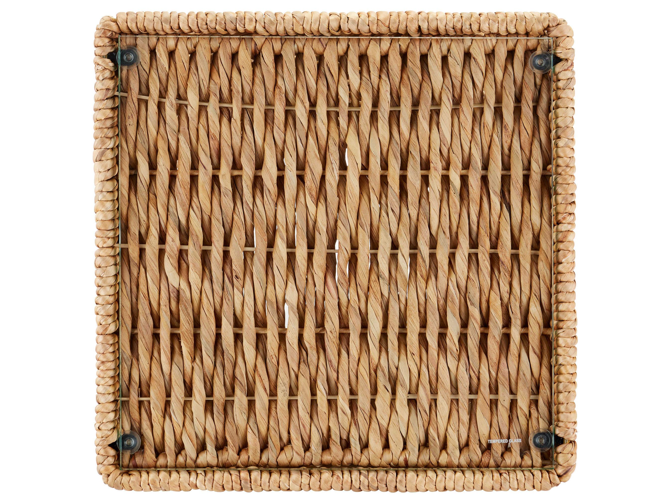 Currey & Company Hadi 18" Square Glass Natural Clear End Table