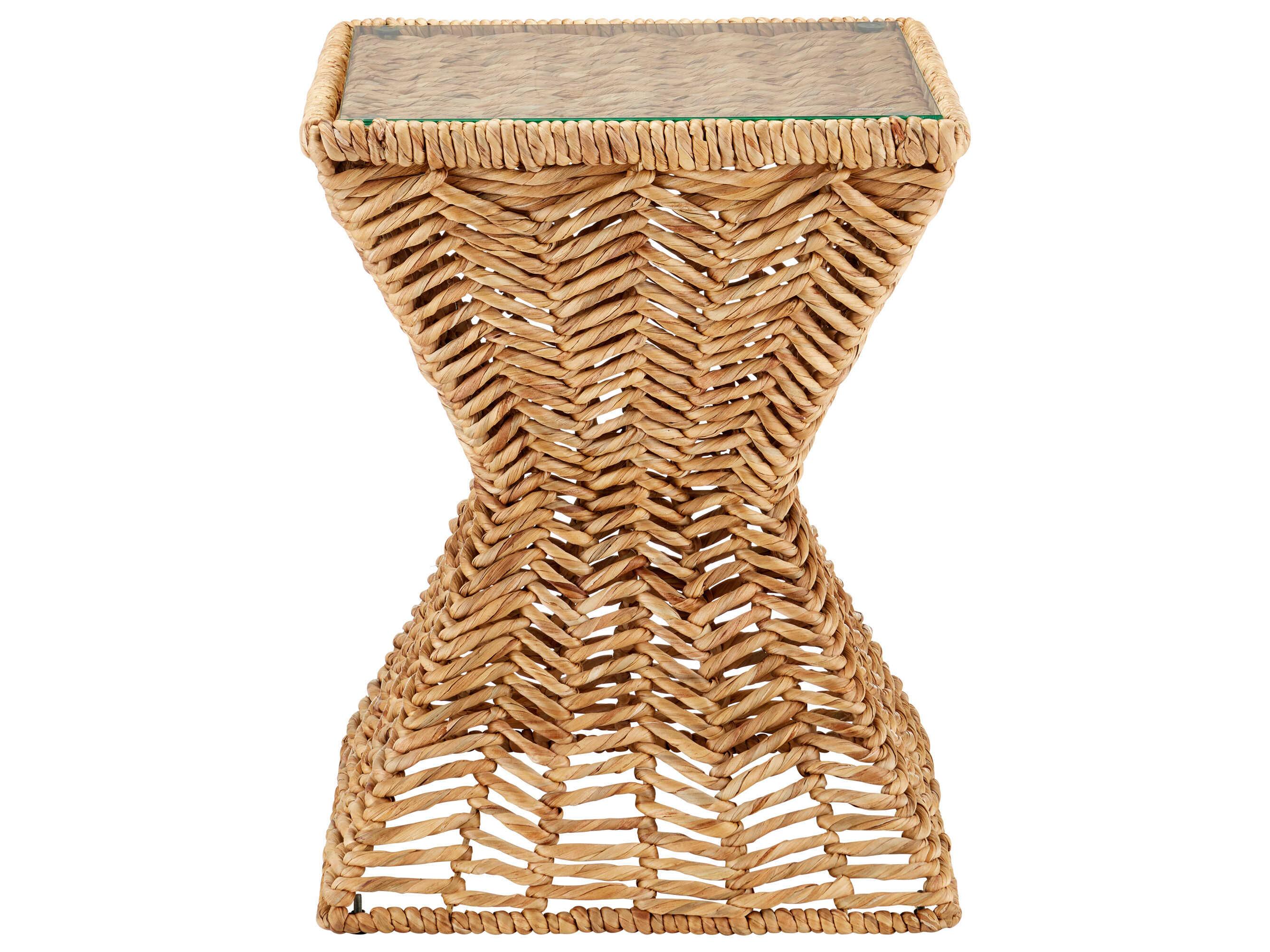 Currey & Company Hadi 18" Square Glass Natural Clear End Table