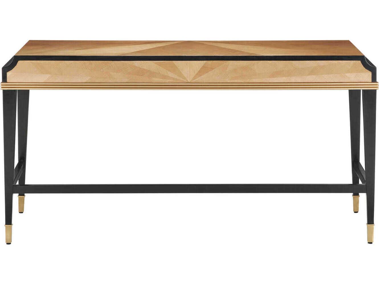 Currey & Company Kallista Taupe Caviar Black Secretary Desk