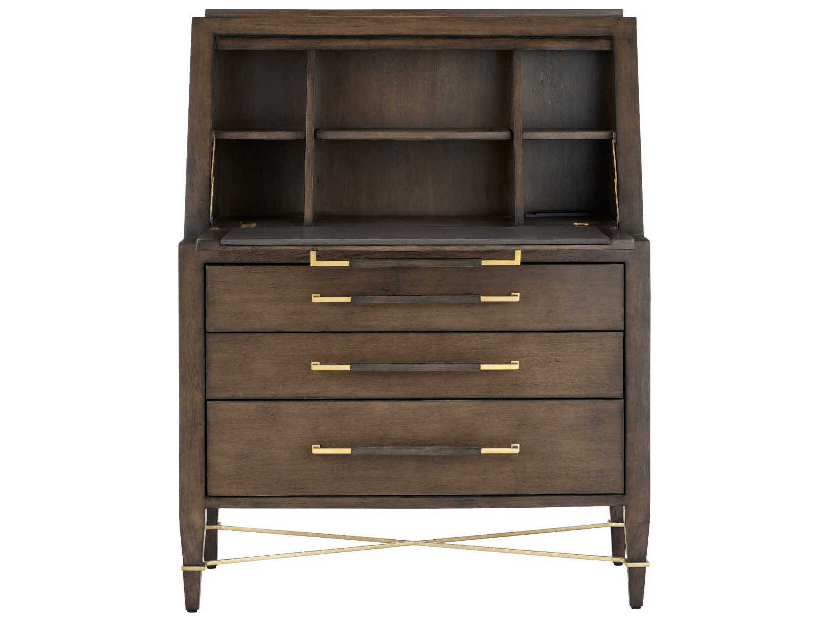 Currey & Company Verona Chanterelle Champagne Cofee Secretary Desk