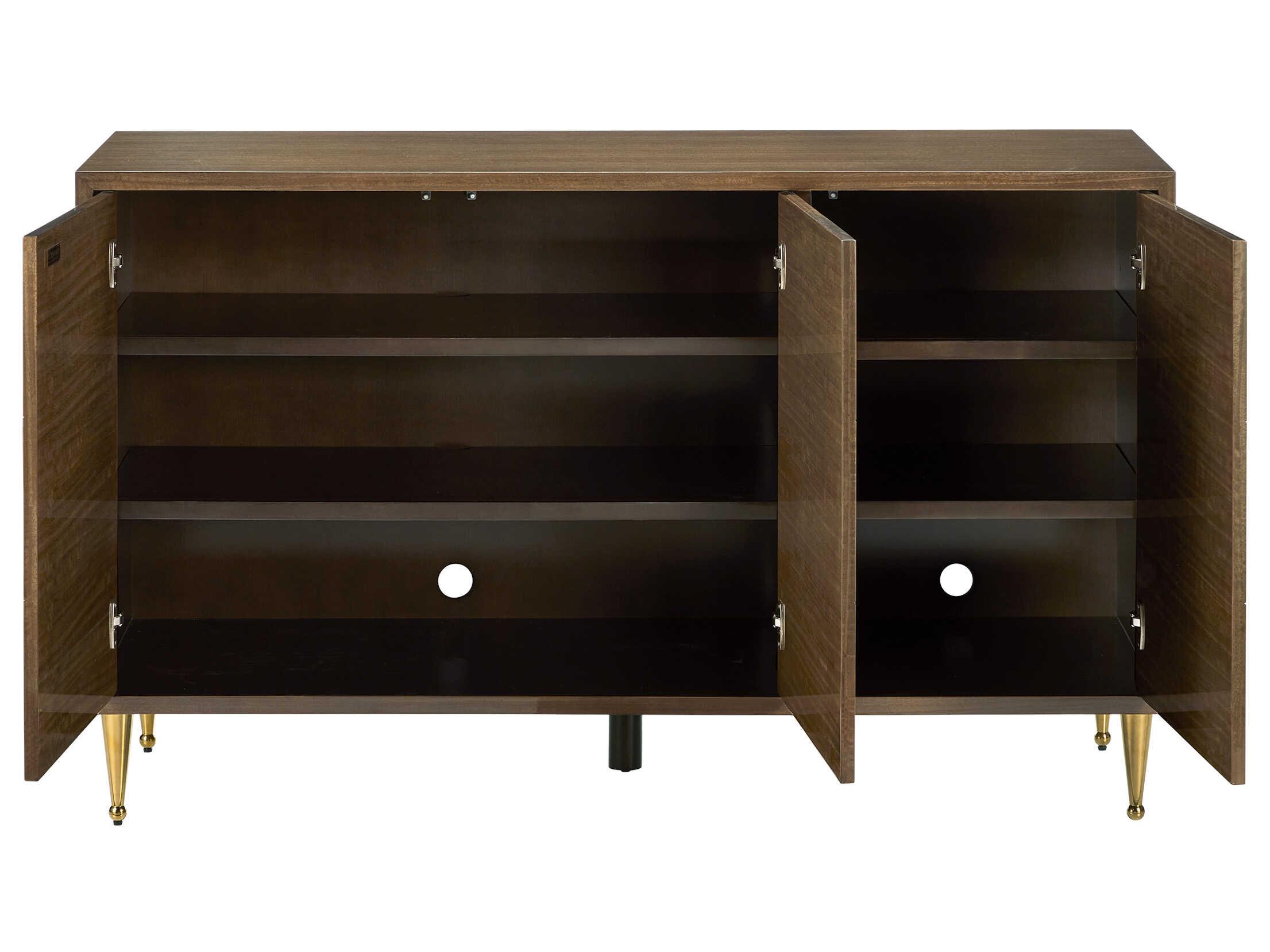 Currey & Company Colette 60" Tawny Brown Polished Brass Mirror Accent Chest