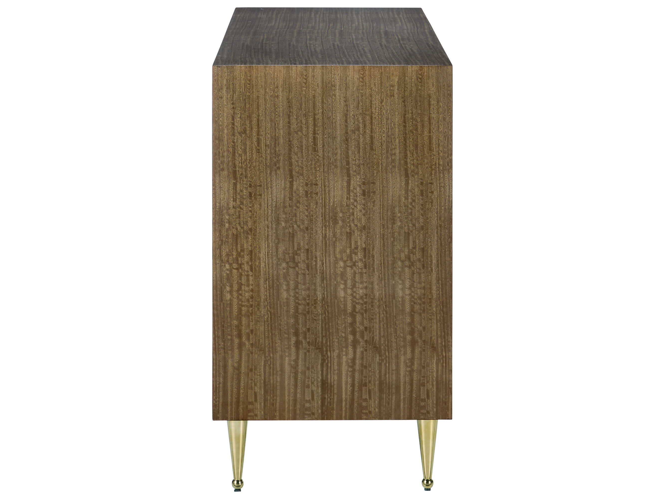 Currey & Company Colette 60" Tawny Brown Polished Brass Mirror Accent Chest