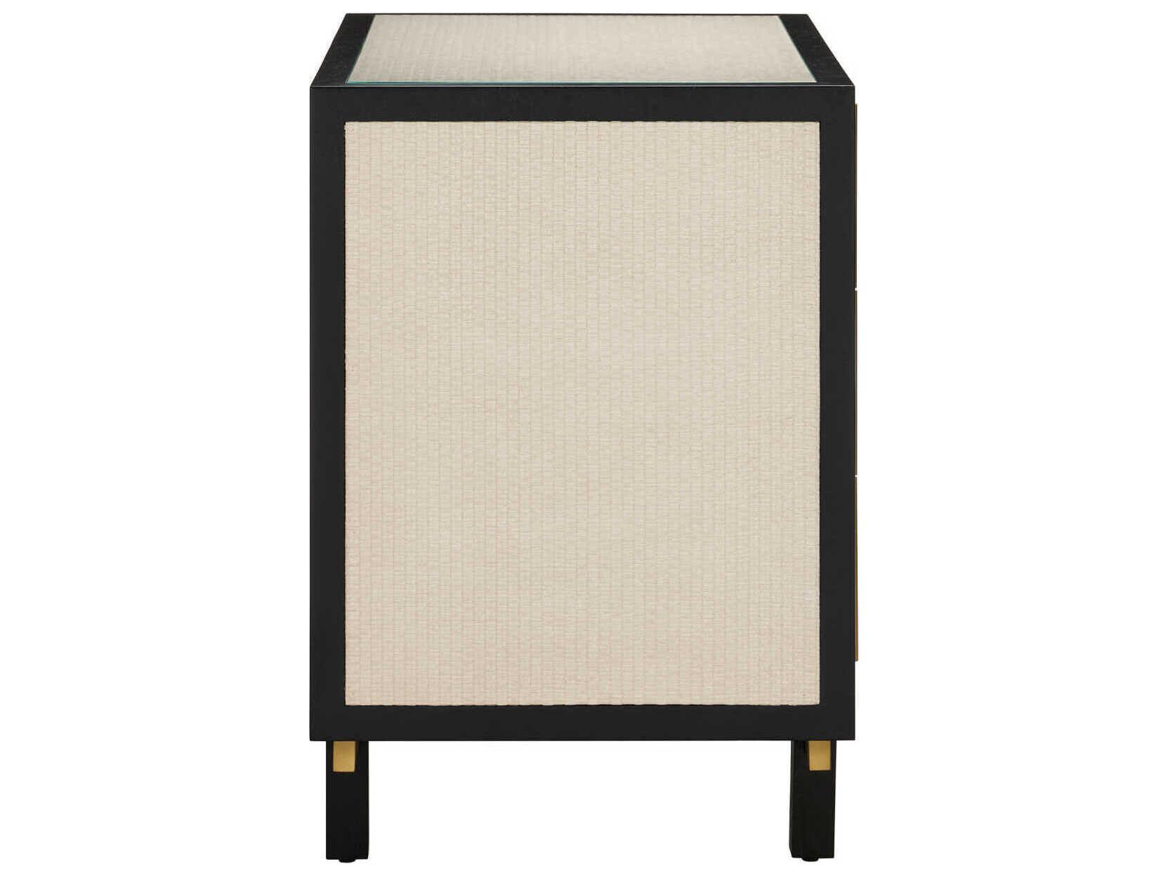 Currey & Company Deanna 3-Drawers Beige Nightstand