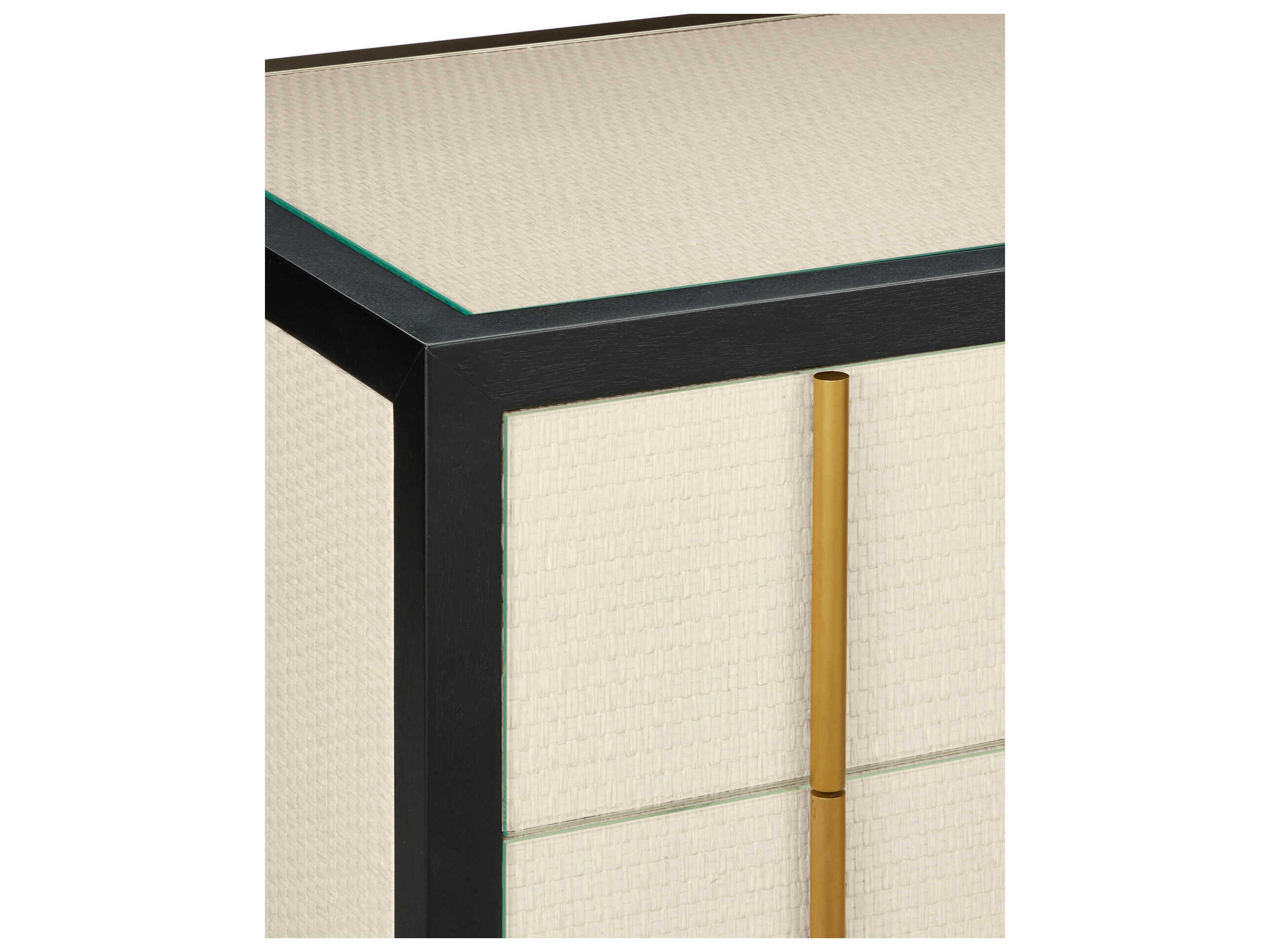 Currey & Company Deanna 3-Drawers Beige Nightstand